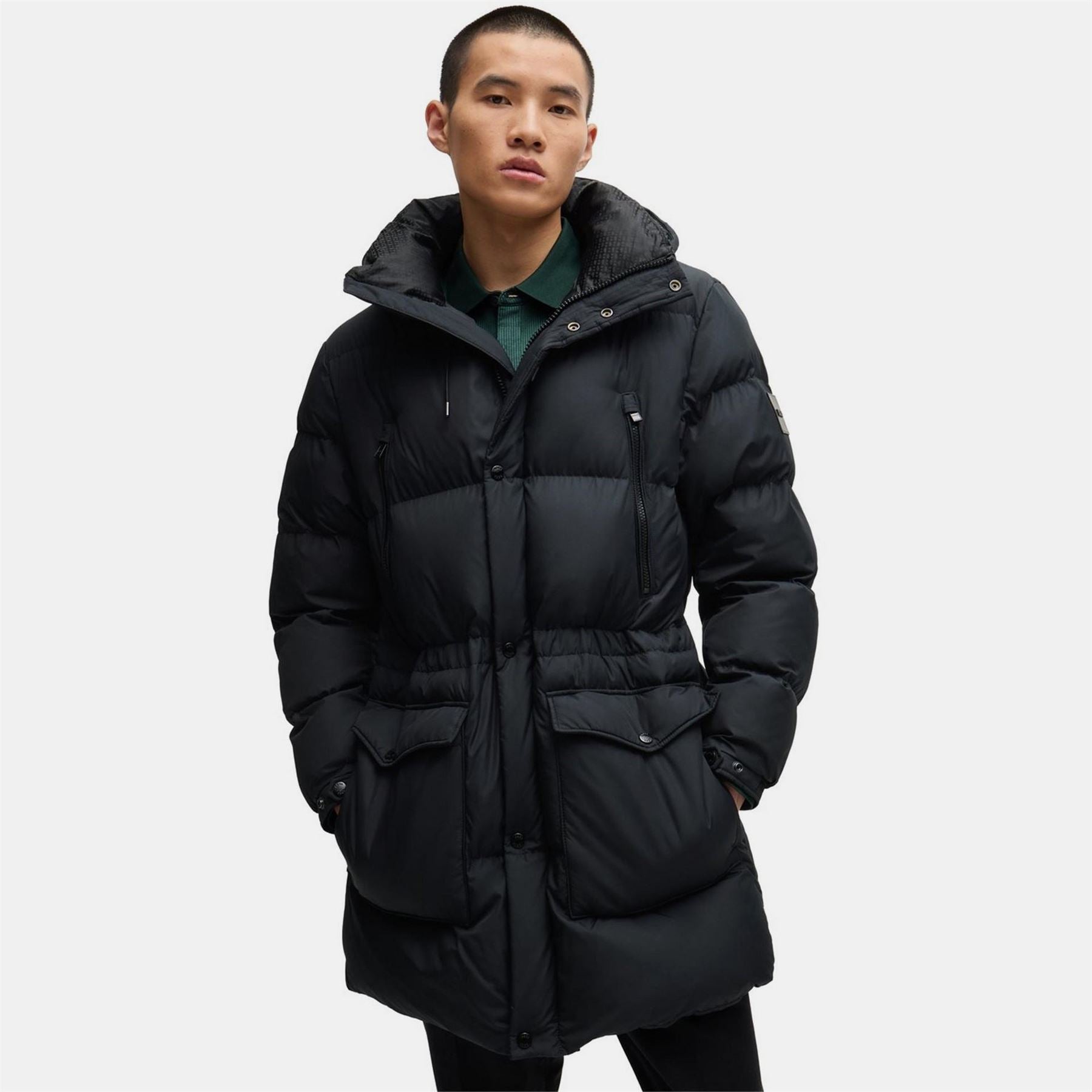 Boss H Condolo2 BOSS Black Weather Resistant Technical Parka