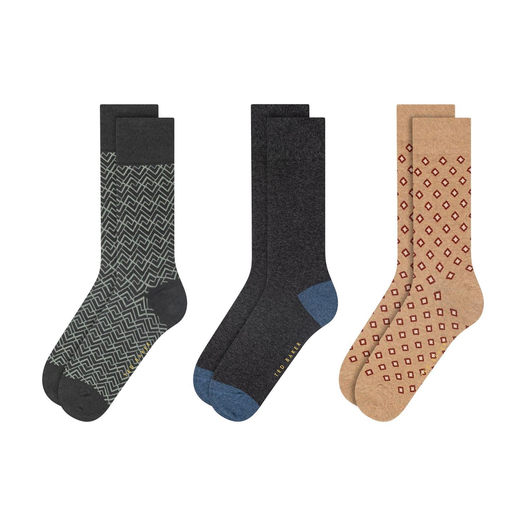 Ted Baker 3 Pack Formal Crew Long Socks