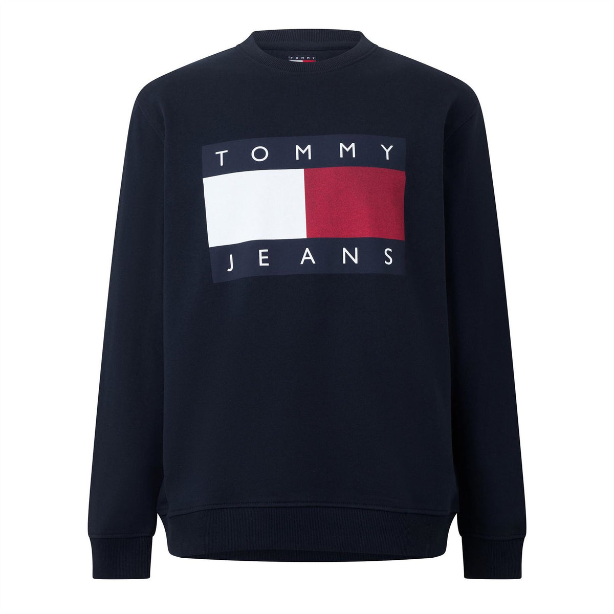 Tommy Jeans Bold Logo Flag Graphic Crew Neck Long Sleeve Sweatshirt