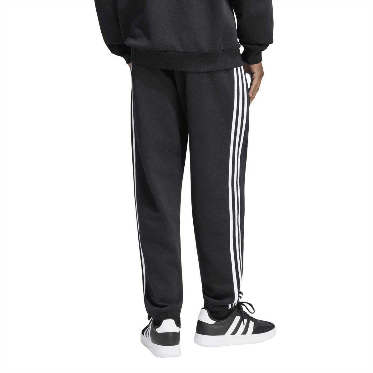 adidas Fleece Tapered Cuff 3 Stripes Joggers M