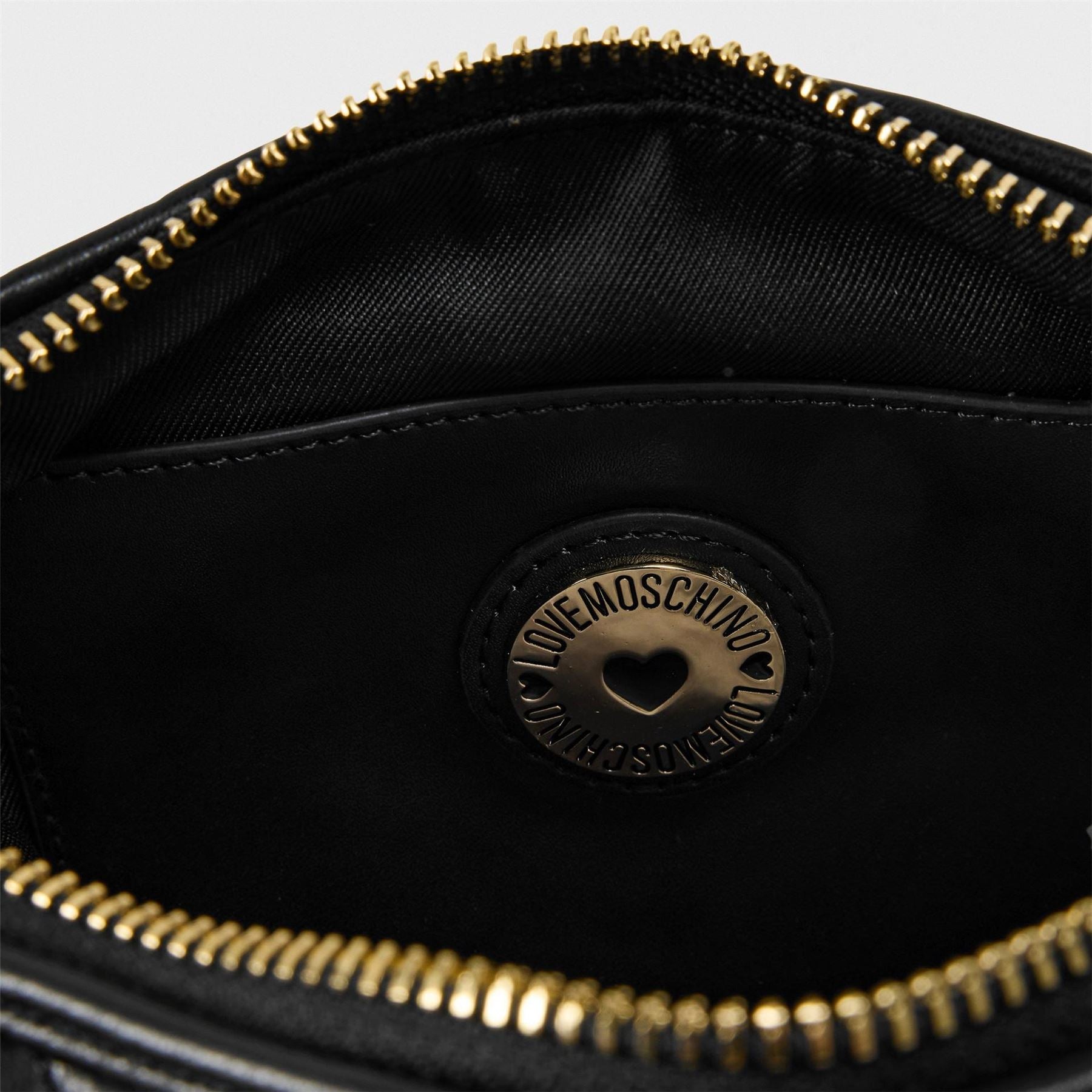 Love Moschino Superq Gold-Tone Geometric Patterned Crossbody Bag