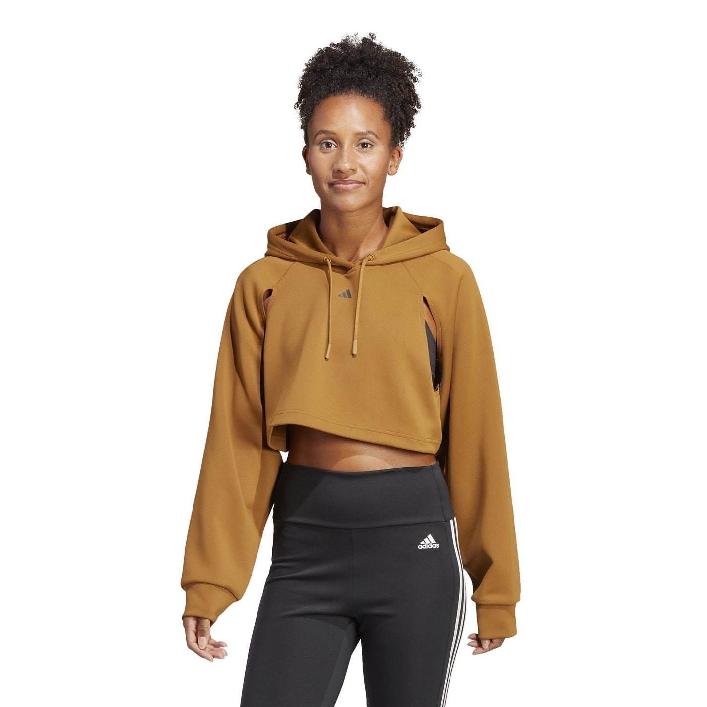 adidas Womens Hiit Cropped Hoodie