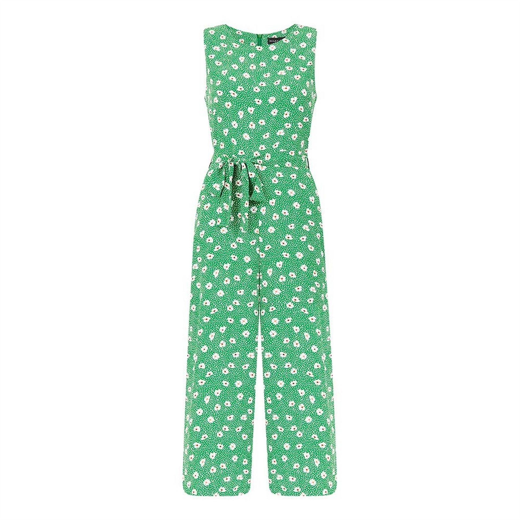 Mela London Green Floral Crew Neck Jumper