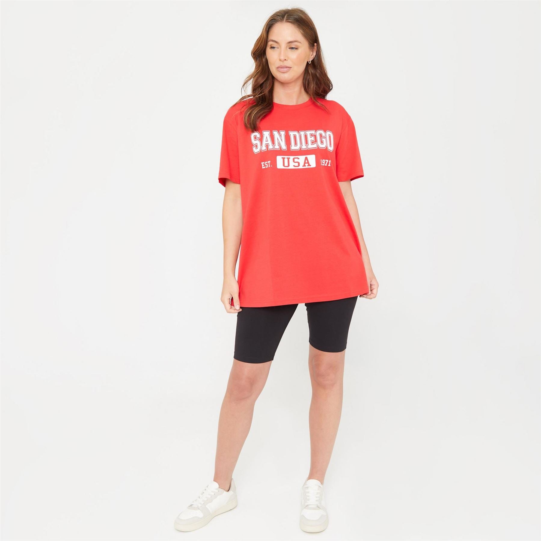 Be You Slogan T-Shirt And Cycling Shorts Coord