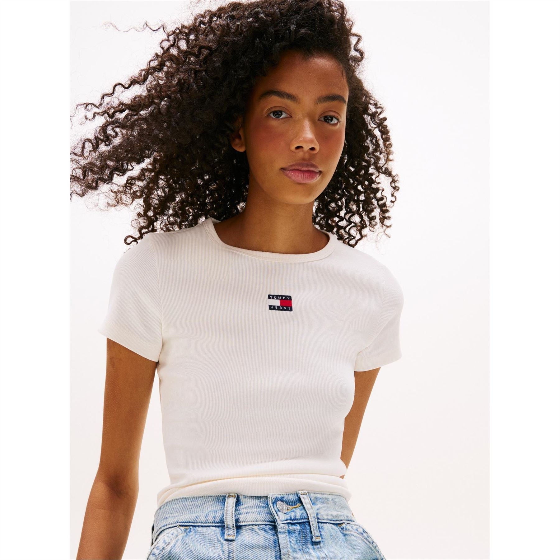 Tommy Jeans Badge Rib Crew Neck Regular Fit T-Shirt