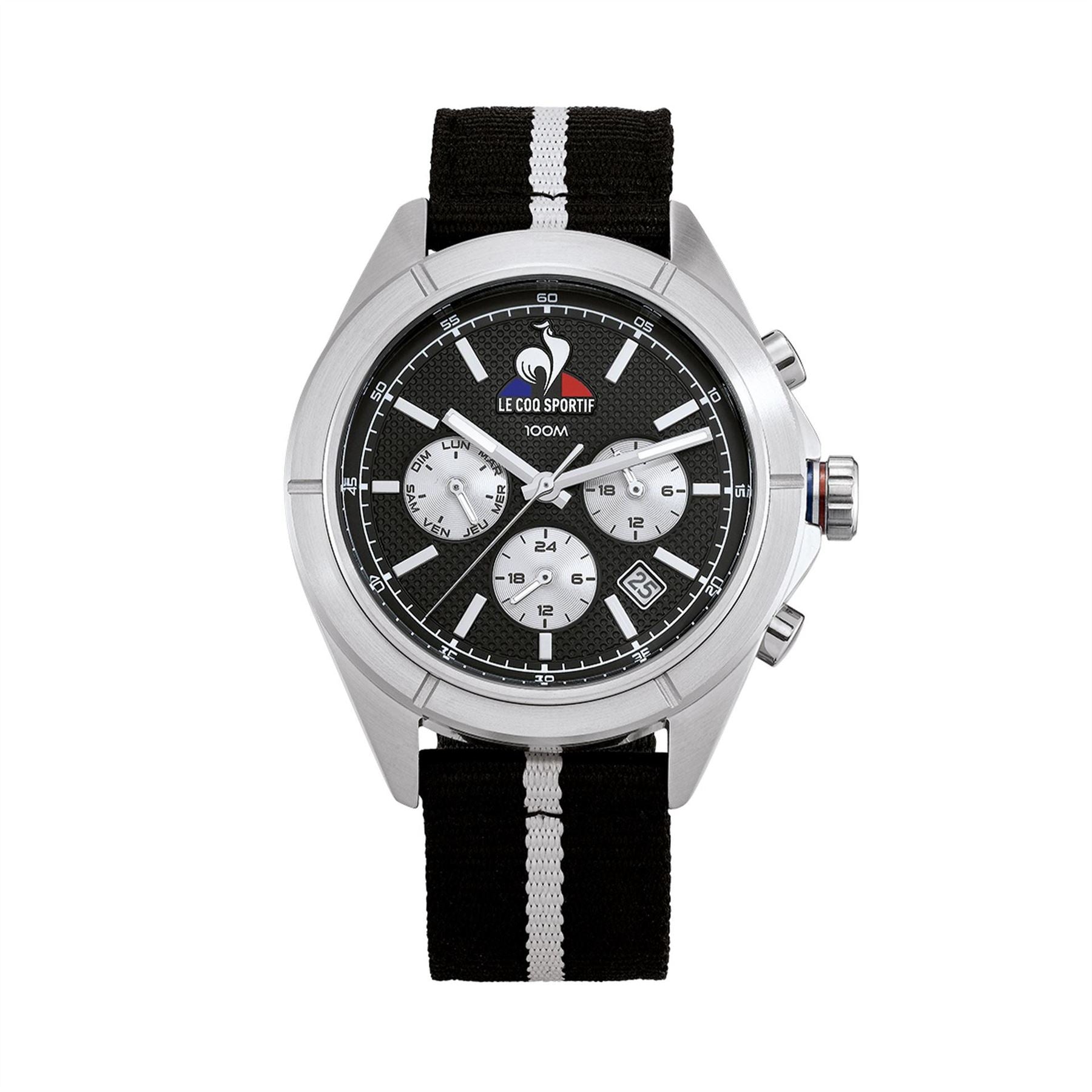 Le Coq Sportif Essentiel Black Fabric Strap Digital Watch