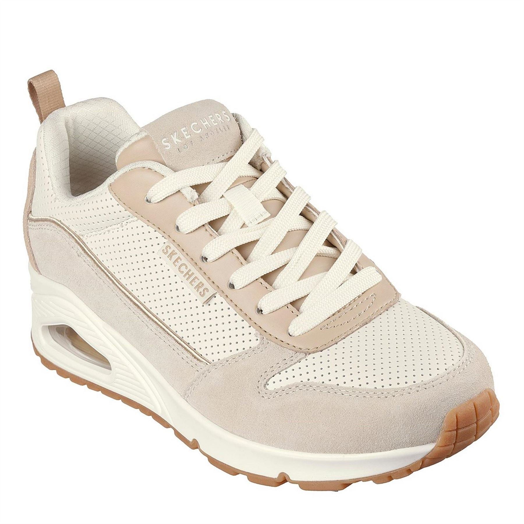 Skechers  And  Perforated Duraleather Lace Low Top Trainers Womens