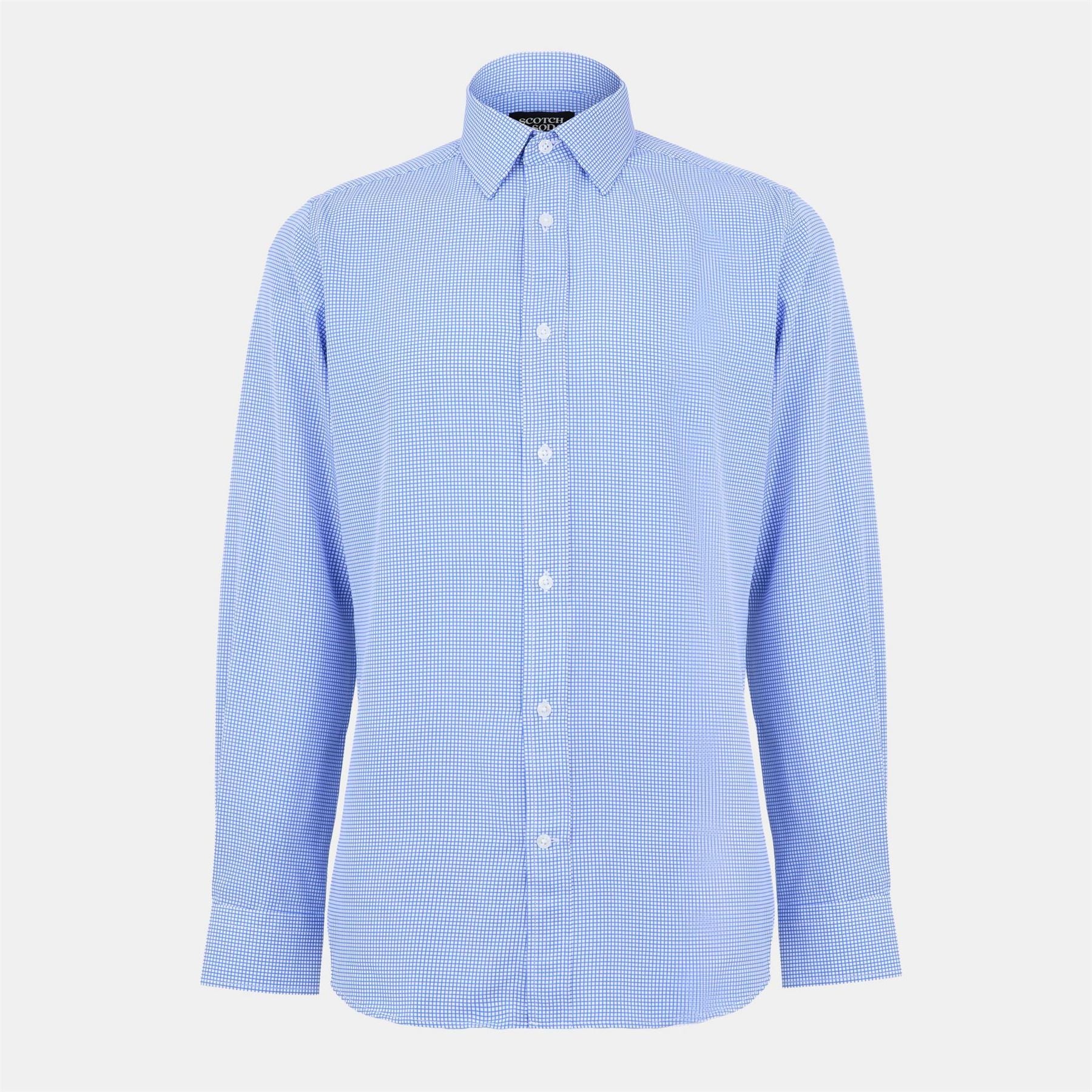 Scotch and Soda Collared Neck Point Collar Long Sleeve Shirt