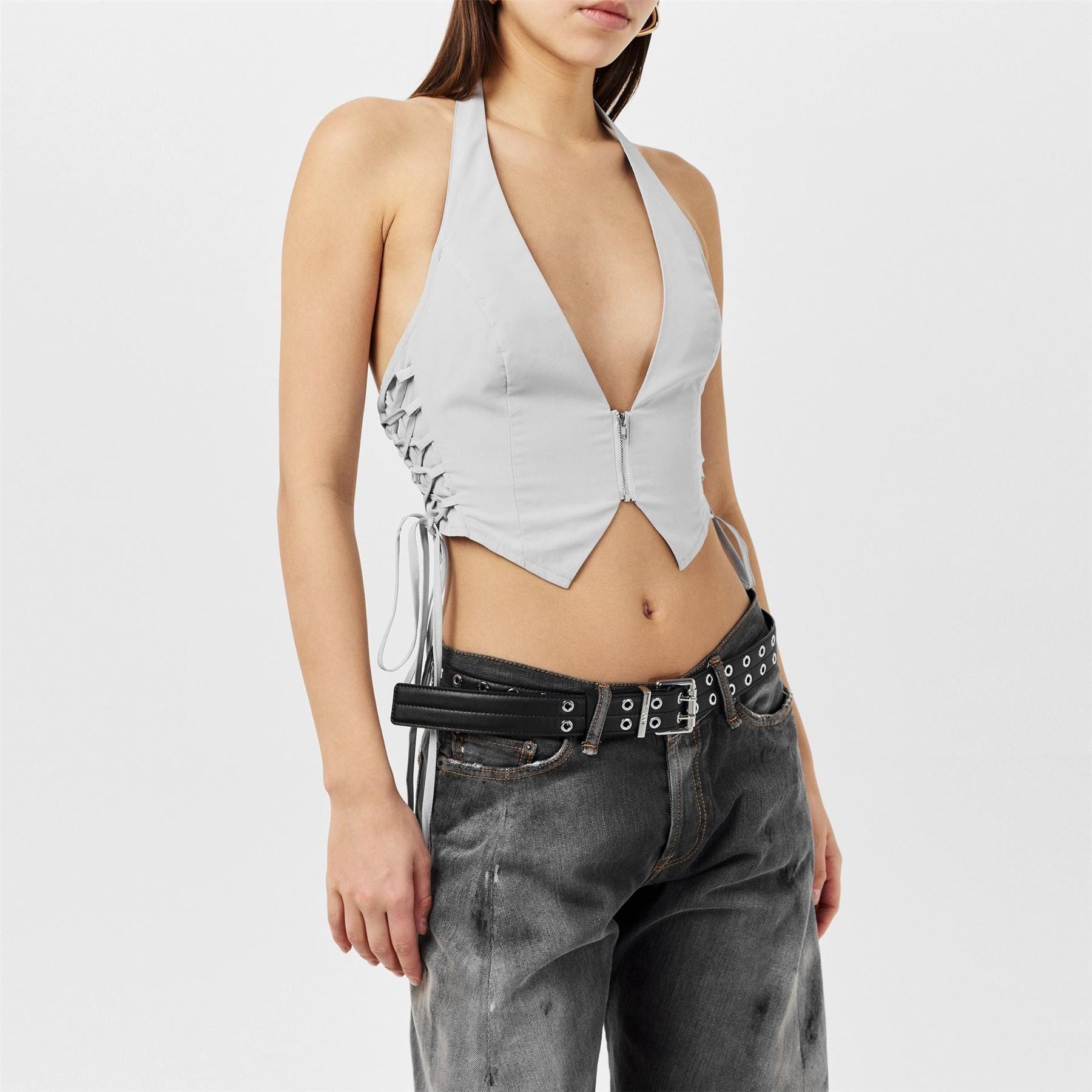 Missy Empire Womens Tie Up Halter Neck Waistcoat