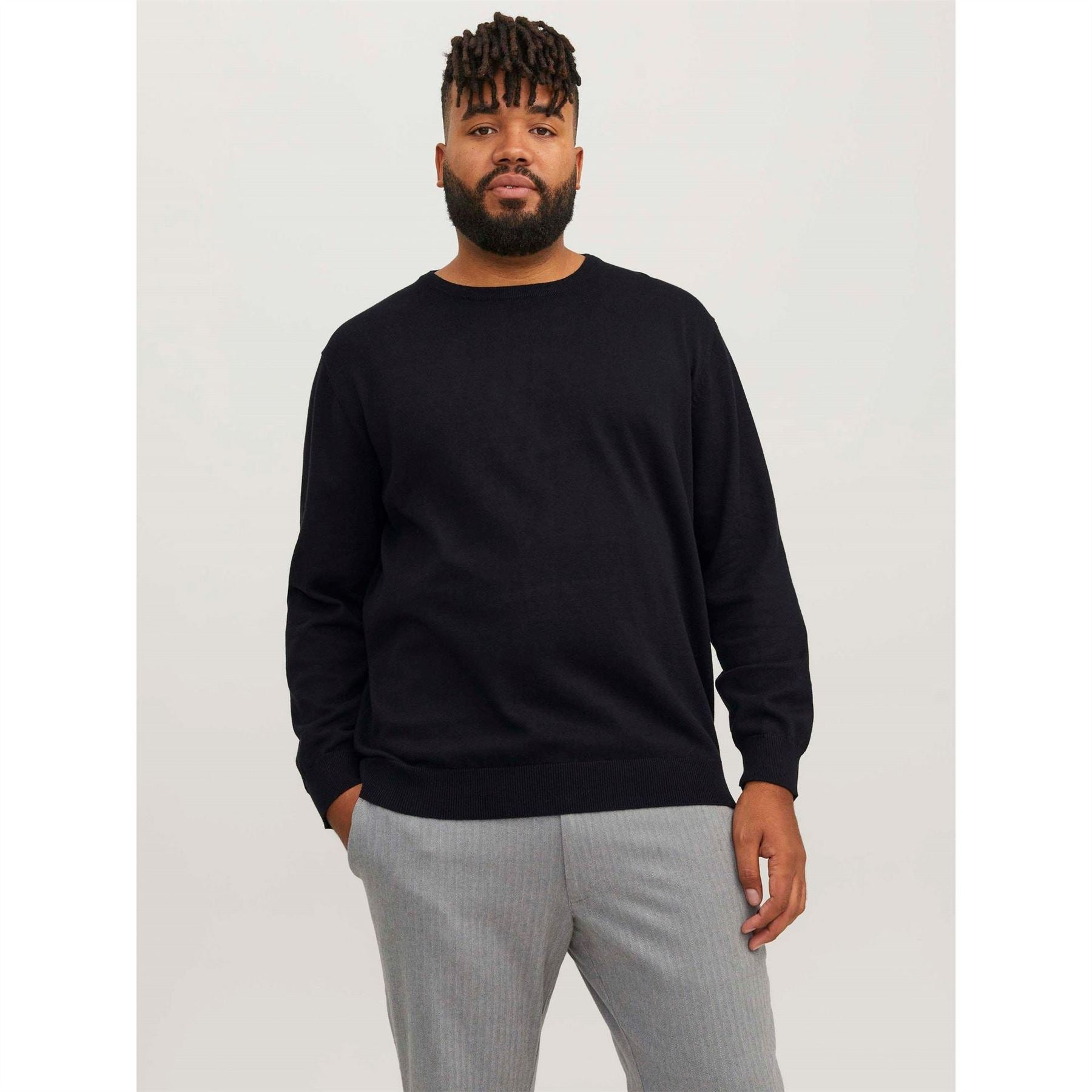 Jack and Jones Plus Crew Neck Long Sleeve Sweater