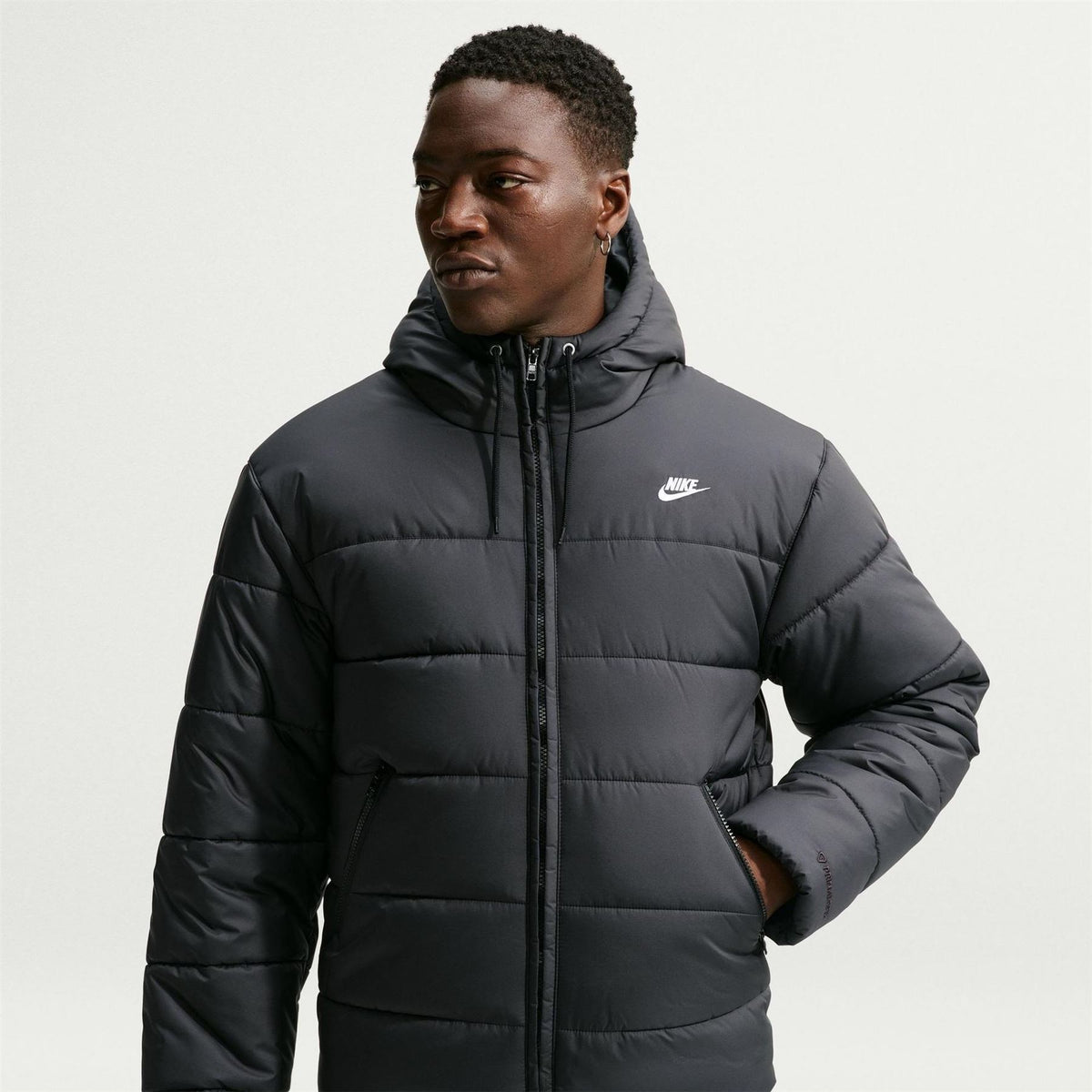Nike Hooded Puffer Jacket with Zipped Pocket and Woven Cuff