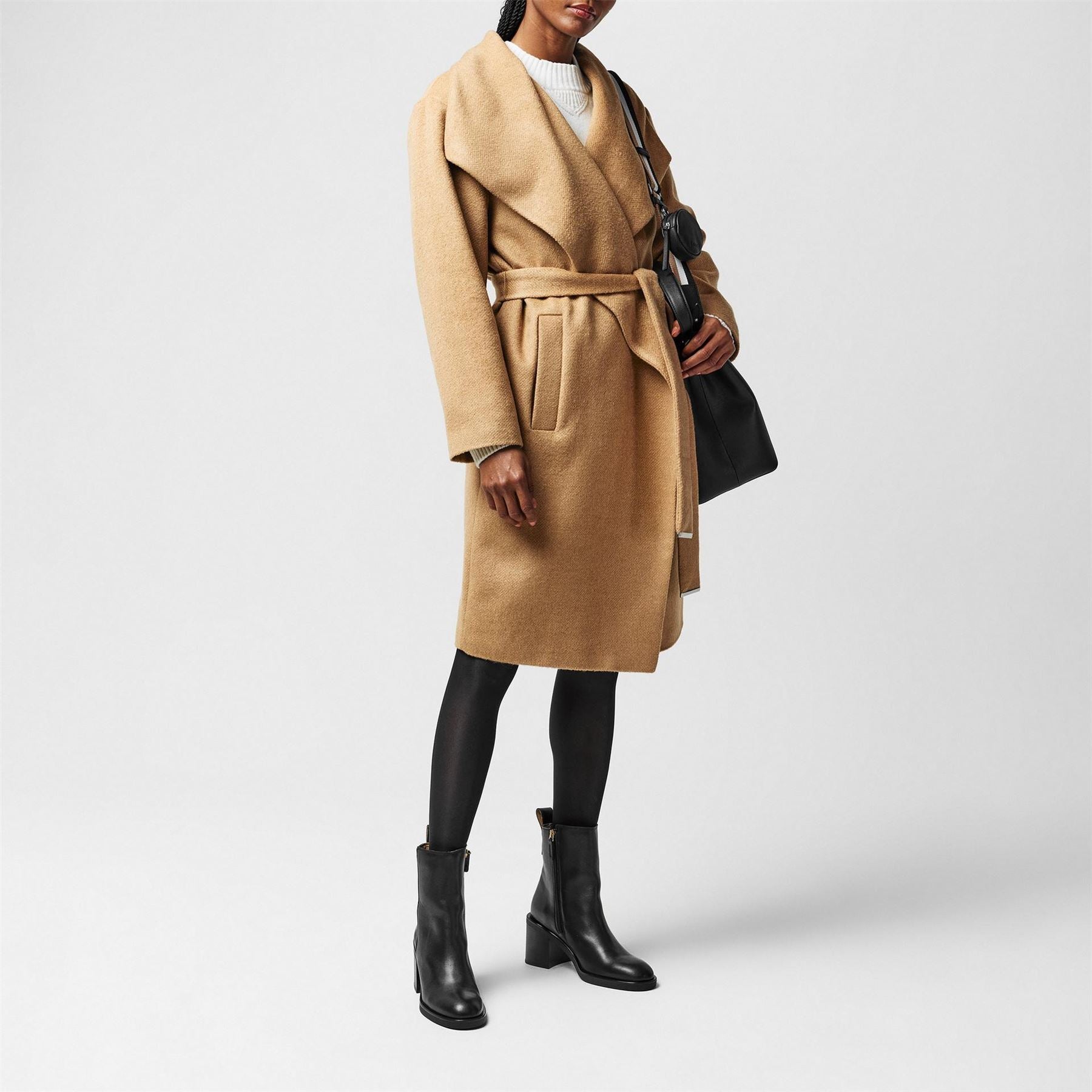 Boss BOSS Caylina  Orange Knee Length Long Sleeve Overcoat