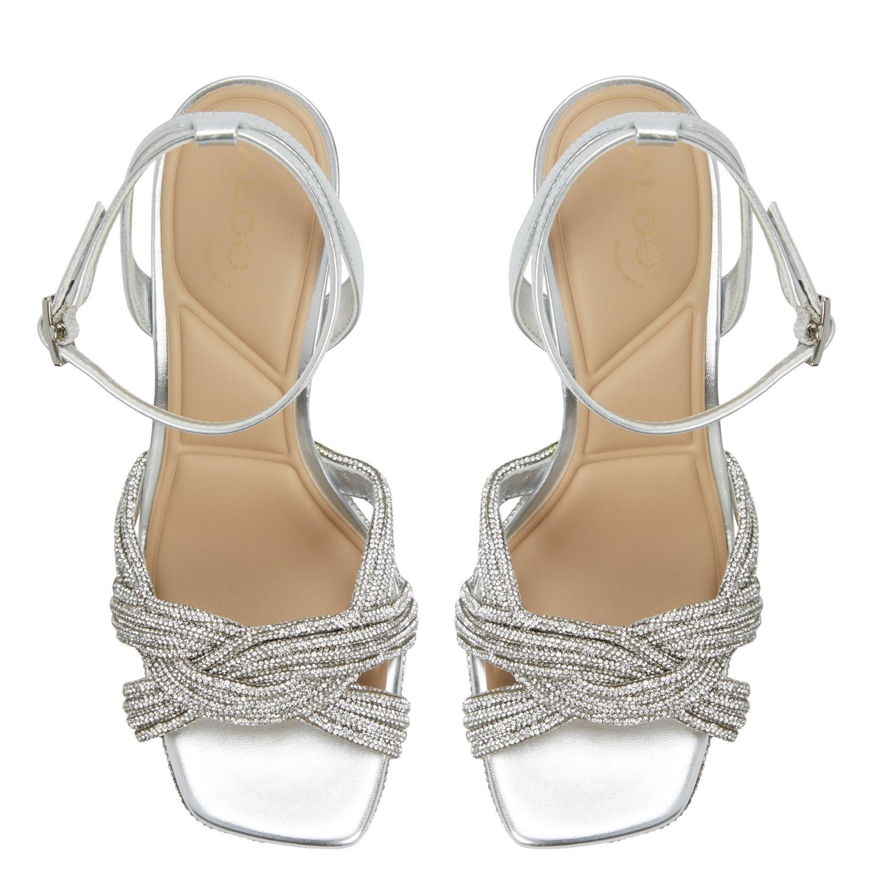 Aldo High Heel Metallic Open Toe Sandals