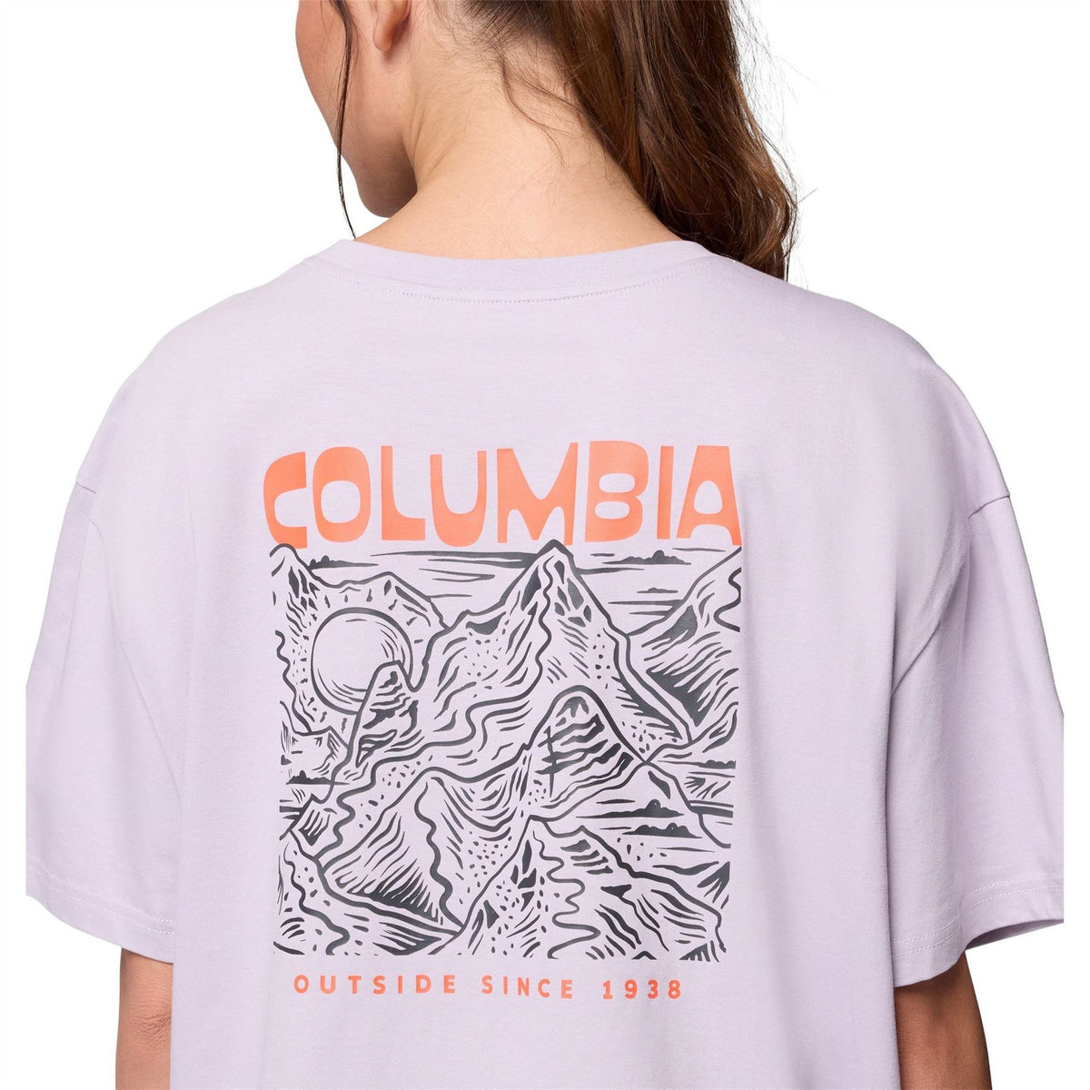 Columbia Oversize Fit Crew Neck Drop Shoulder Boyfriend T-Shirt