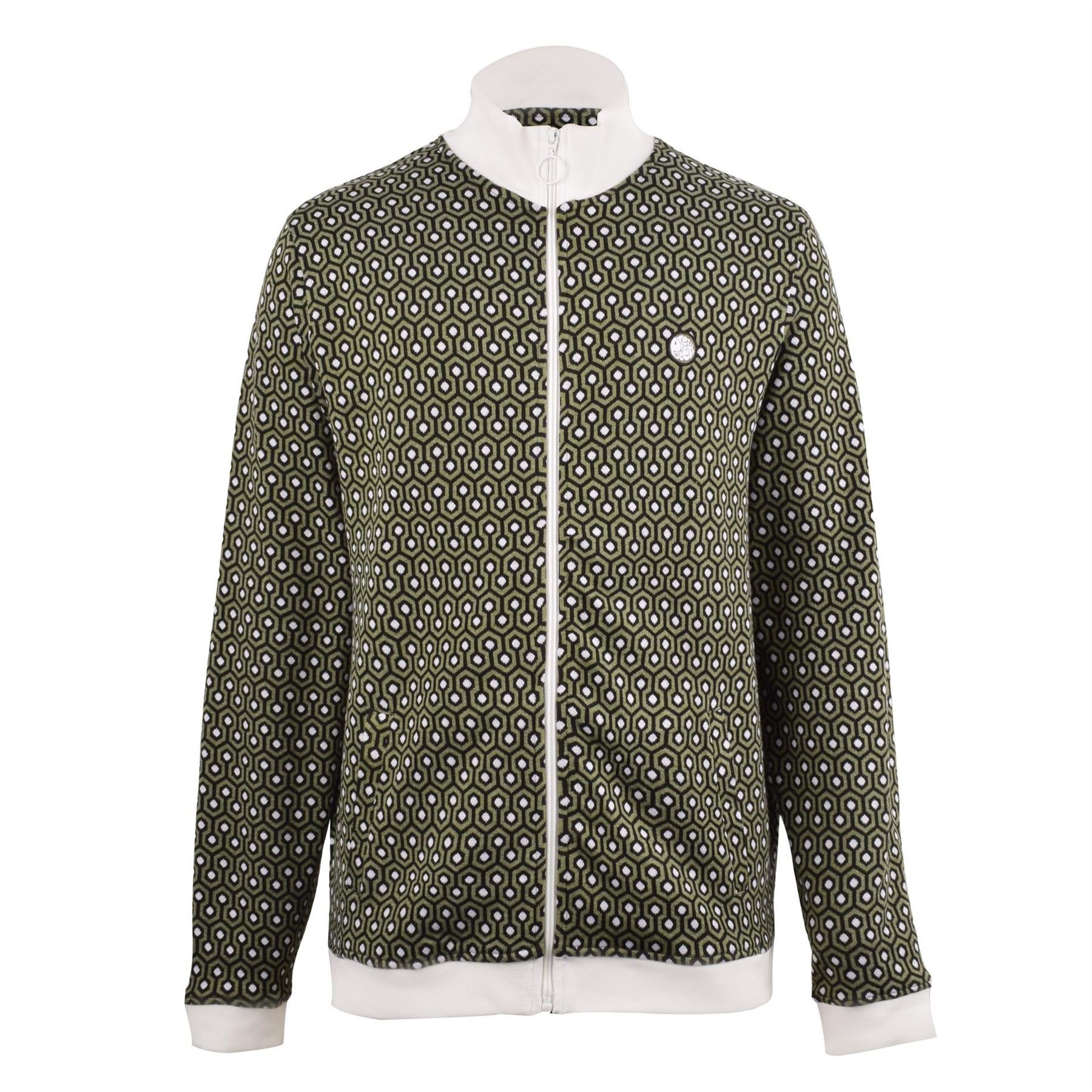 Pretty Green Geo Regular Fit Long Sleeve Zip Neck Athletic