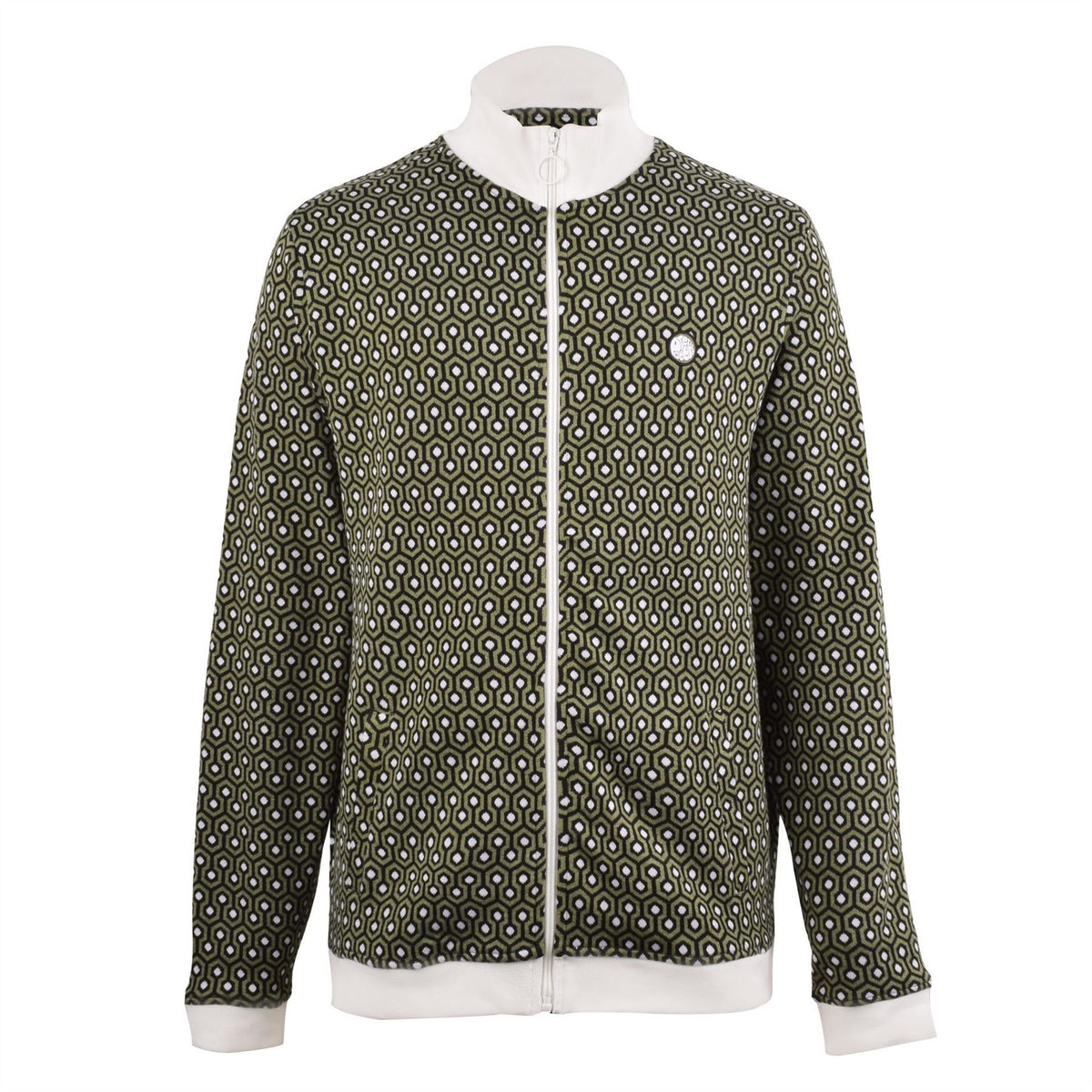 Pretty Green Geo Regular Fit Long Sleeve Zip Neck Athletic