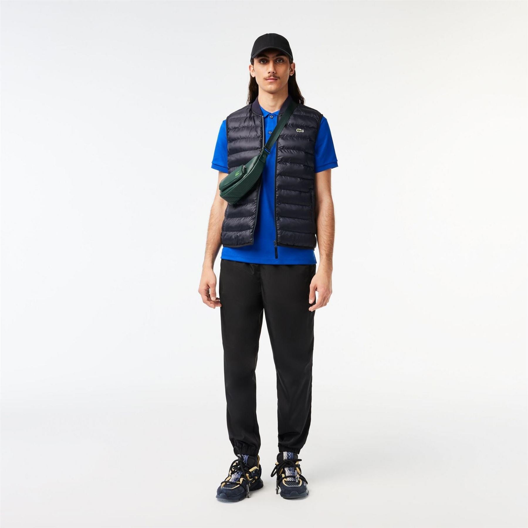 Lacoste Solid Patterned Gilet with Logo