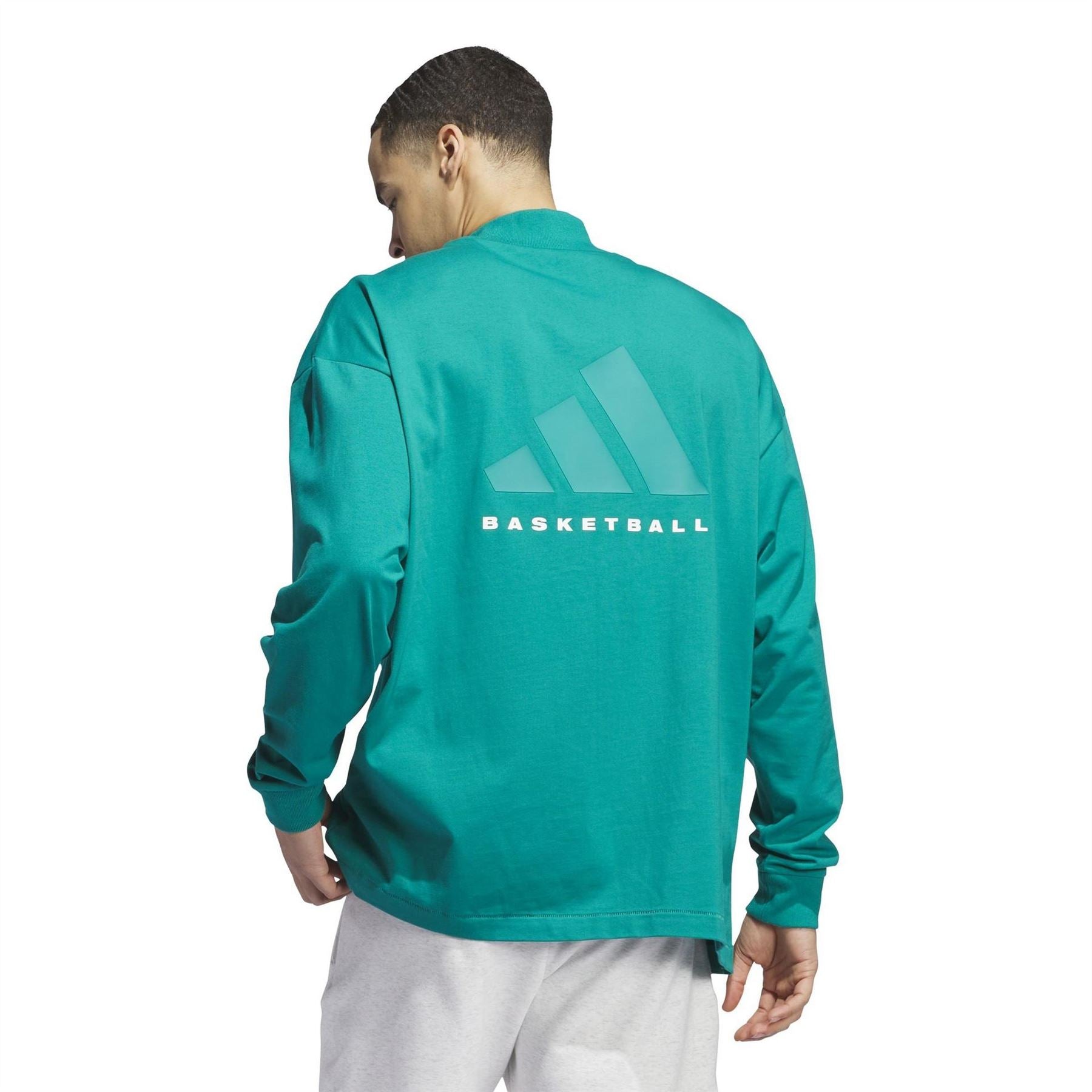 adidas Mens Basketball Long Sleeve Tee T-Shirt