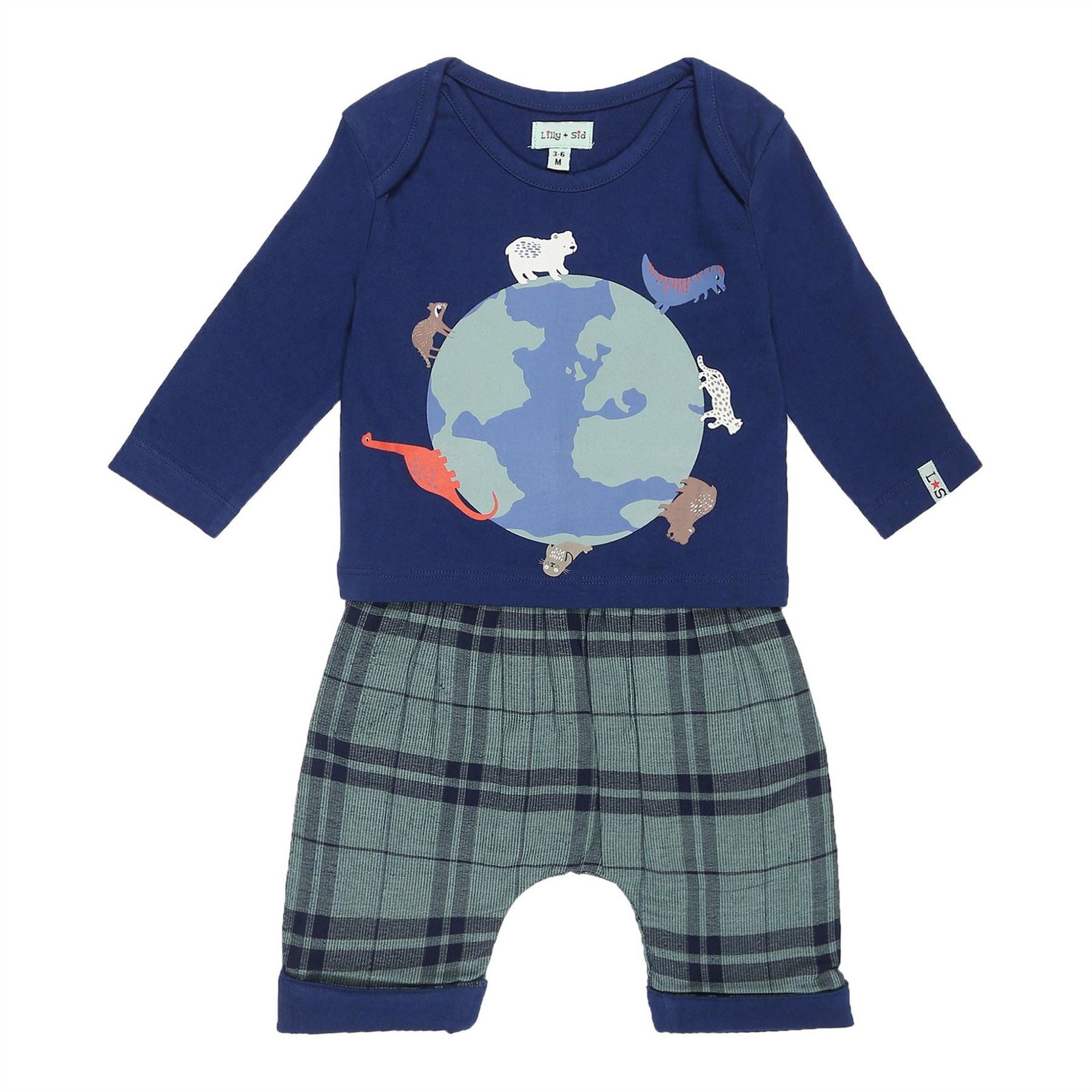 Lilly and Sid Globe Crew Neck Long Sleeve T-Shirt Legging Coord Set