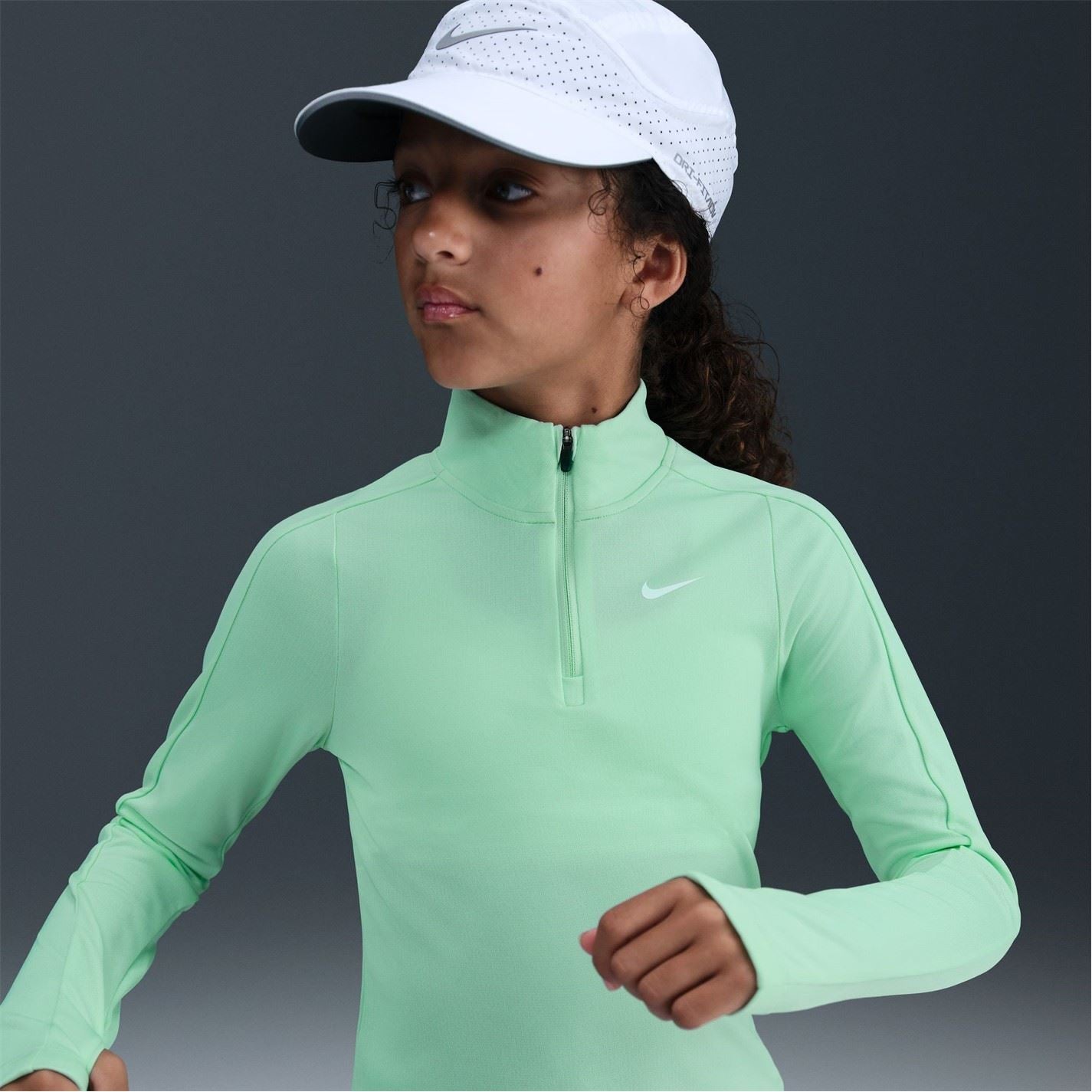 Nike Older Girls Dri Fit Long Sleeve Half Zip