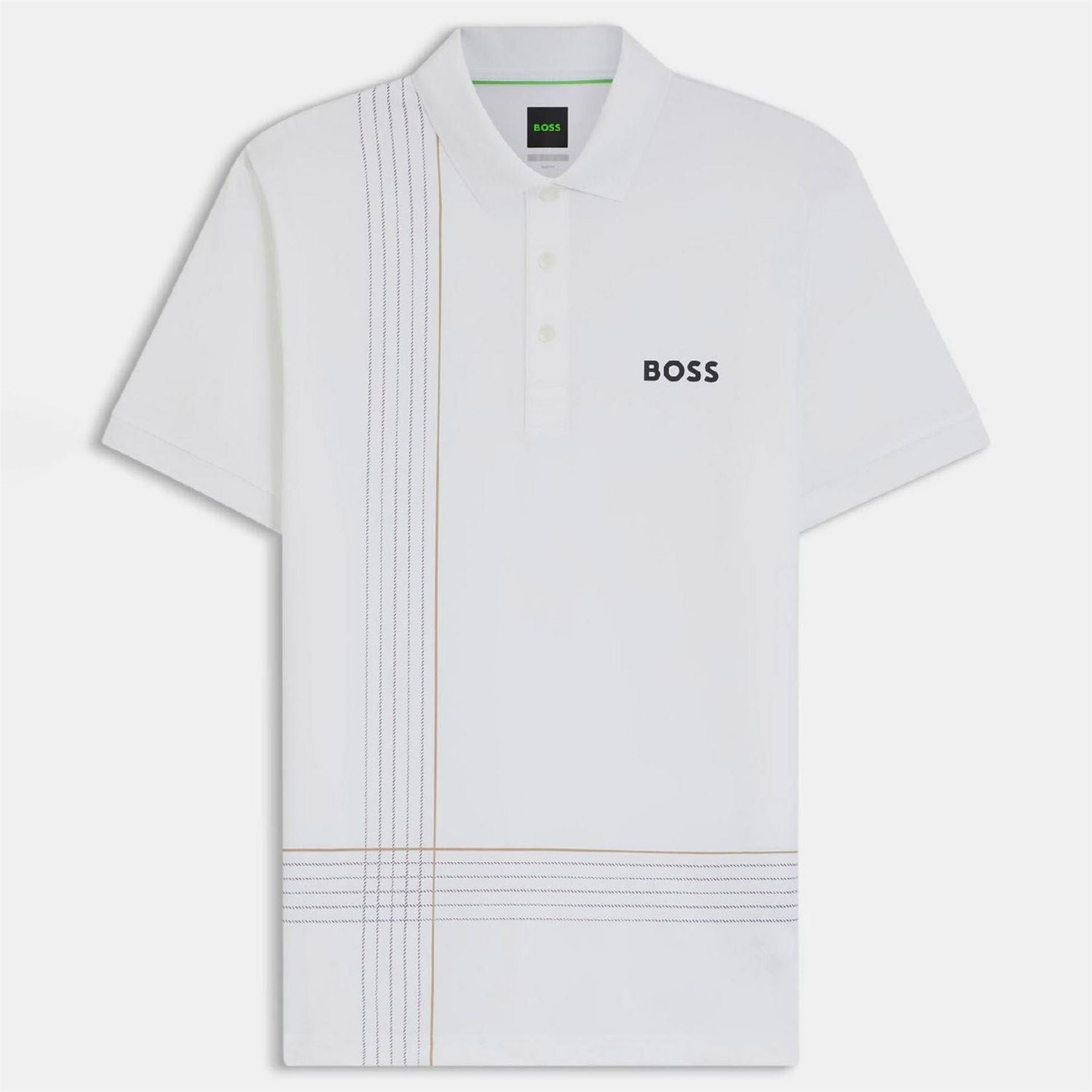 Boss Quick Dry Polo Shirt With Check Artwork