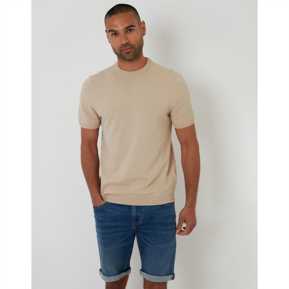 Threadbare Rib Crew Neck Short Sleeve Regular Fit T-Shirt