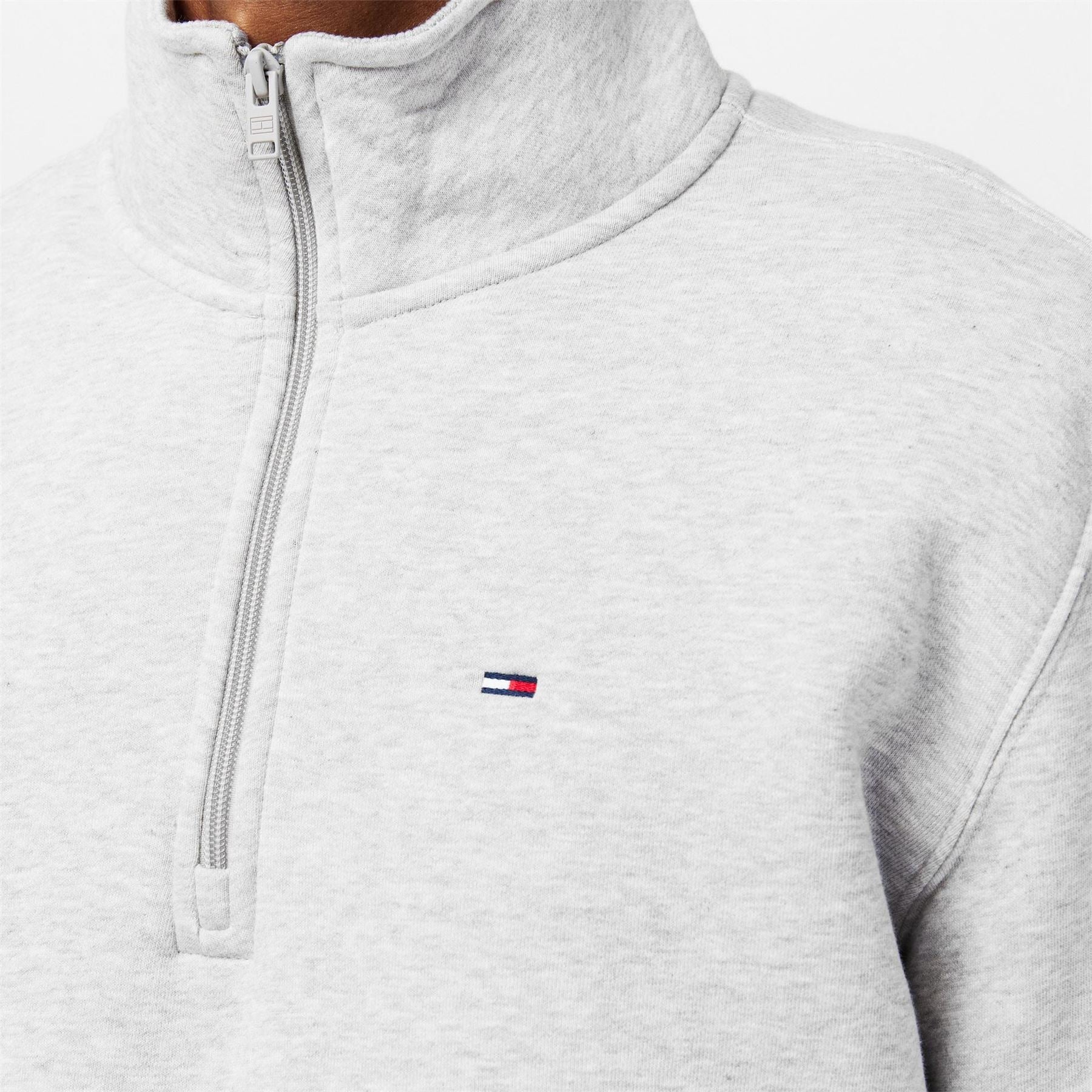 Tommy Jeans Flag Graphic Zip Neck Long Sleeve Sweatshirt