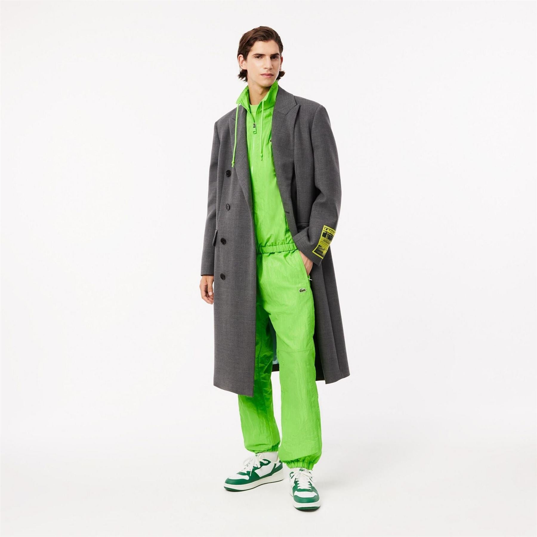 Lacoste Solid Patterned Straight Track Pants with Ankle Zips