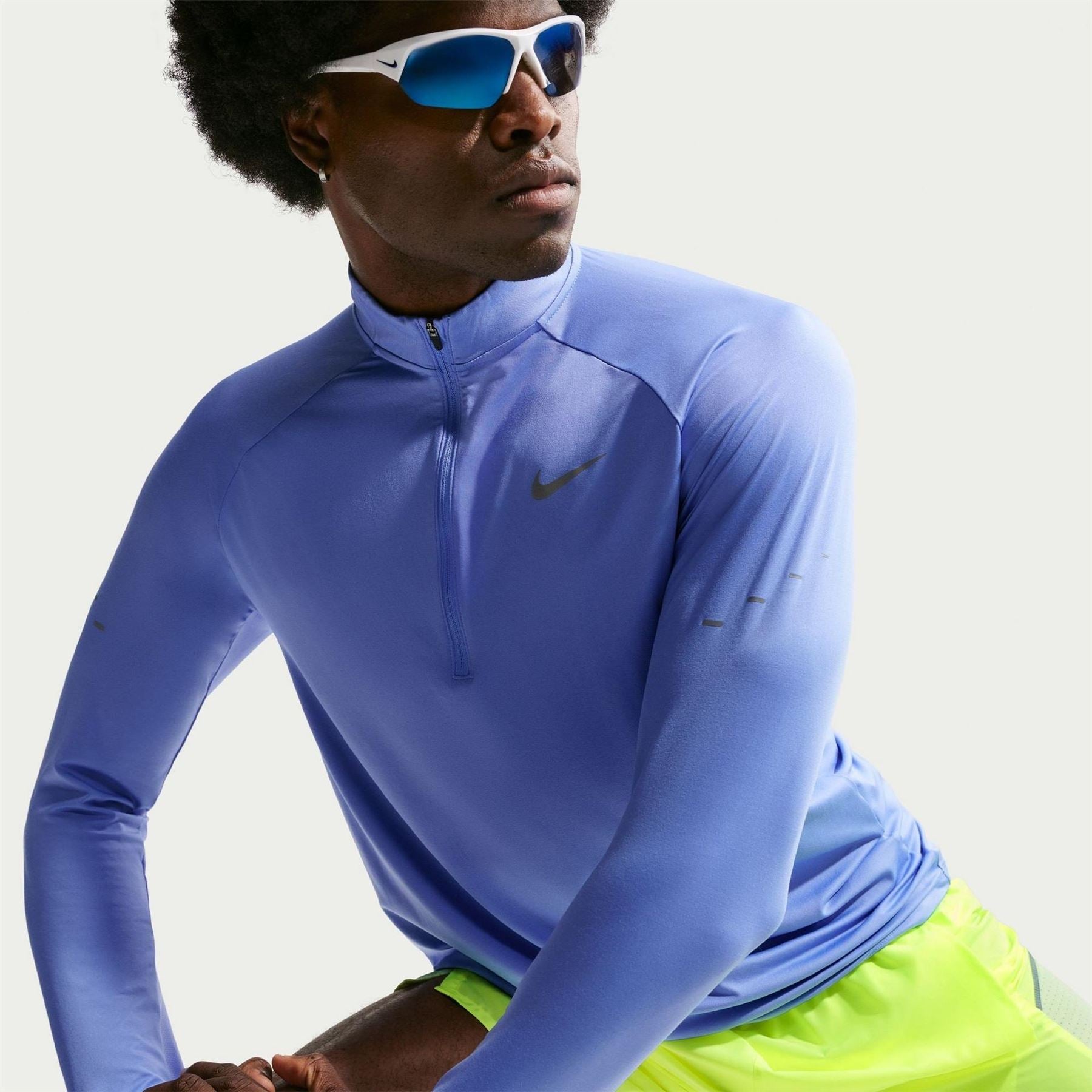 Nike Stride Zip Neck Regular Fit T-Shirt