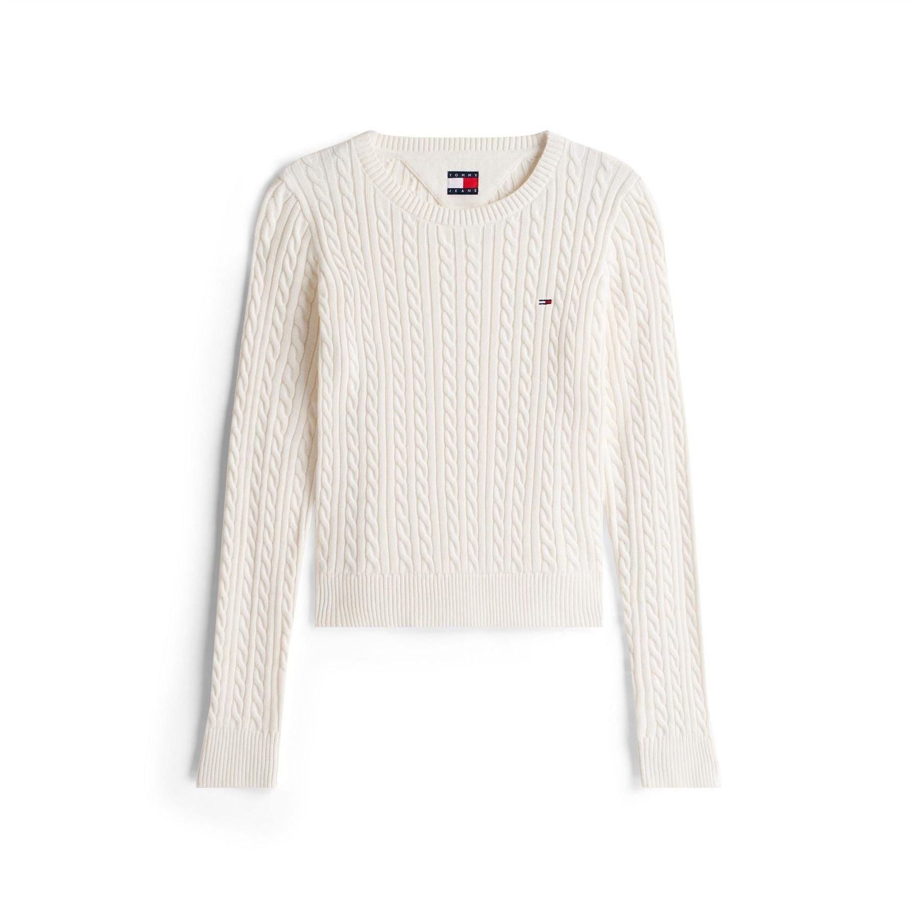 Tommy Jeans Cable Knit Crew Neck Long Sleeve Sweater