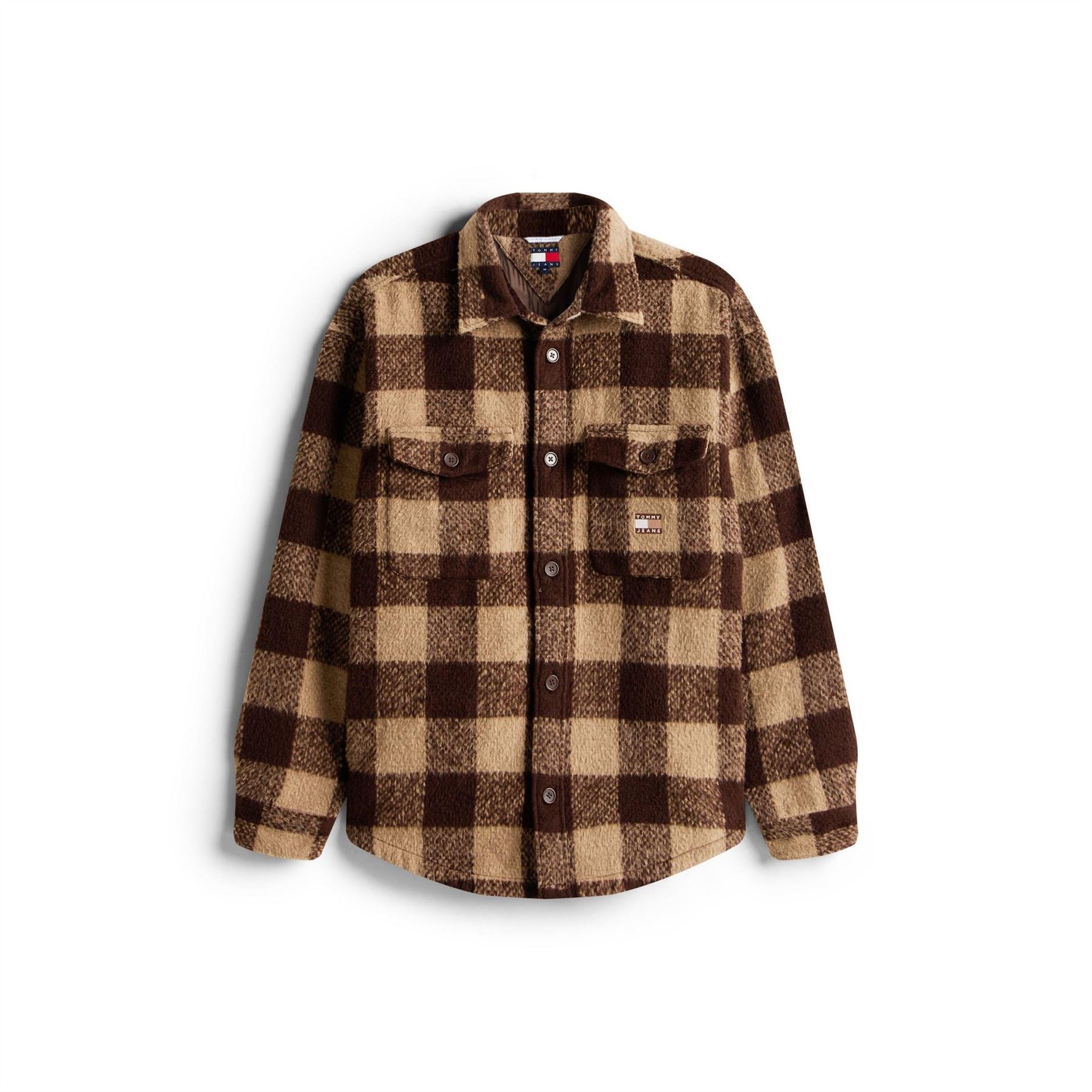 Tommy Jeans Plaid Patterned Chest Pocket Overshirt