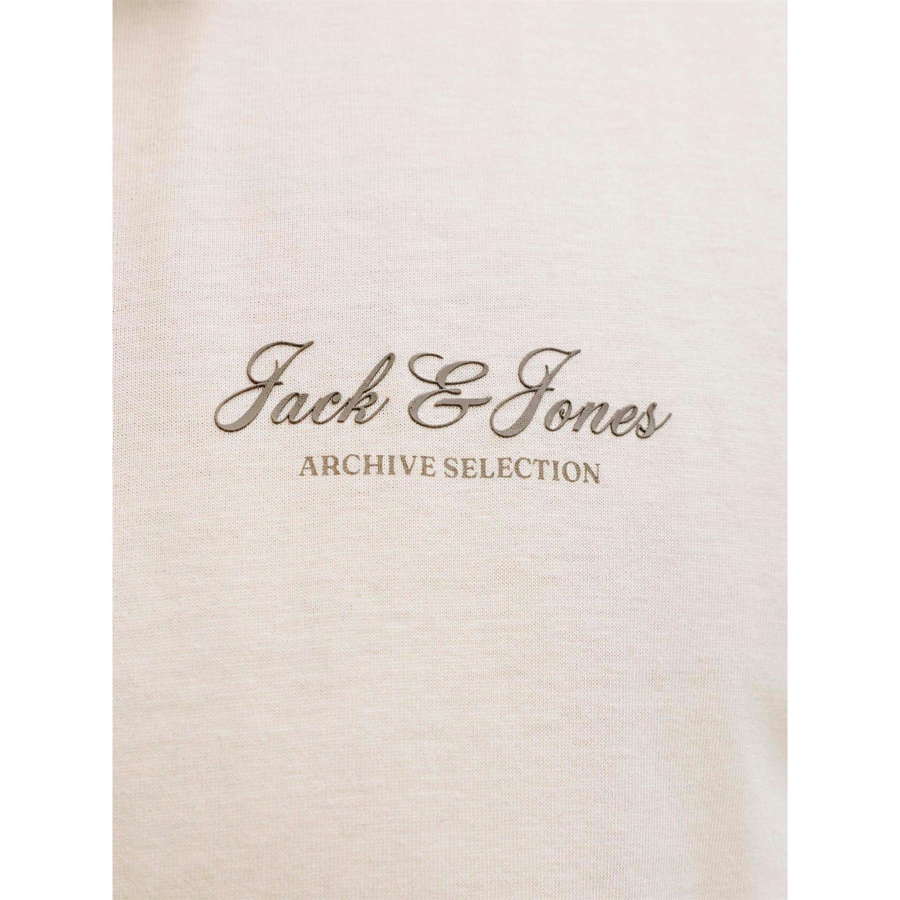 Jack and Jones Archive Logo Print Text Graphic Crew Neck Short Sleeve T-Shirt