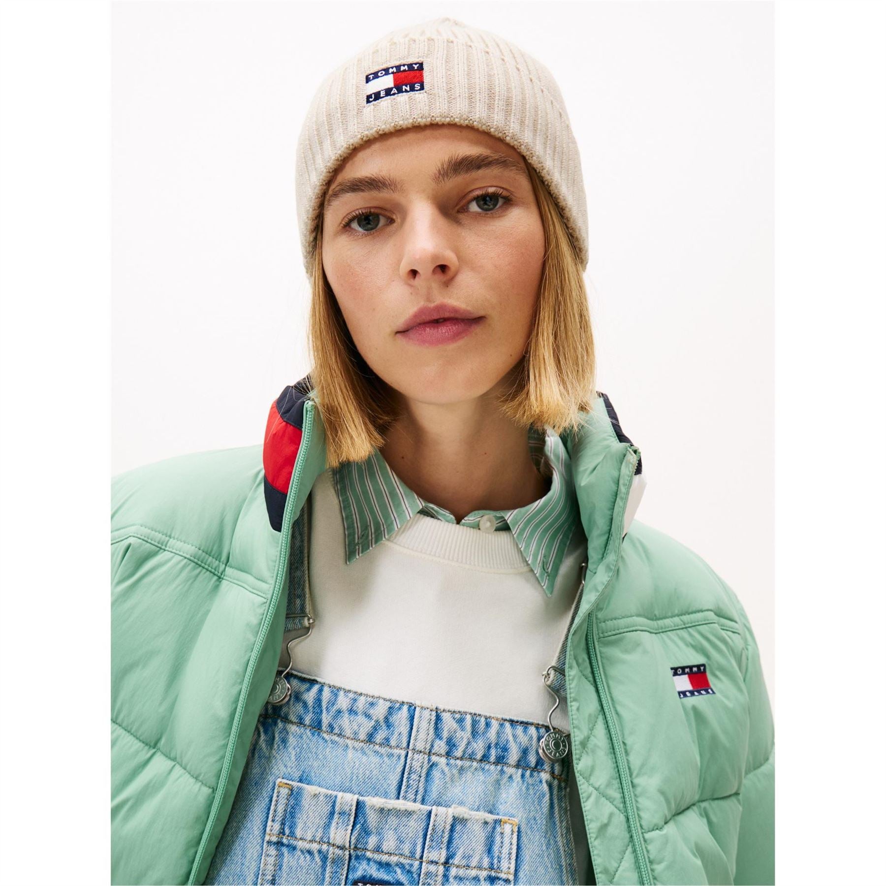Tommy Jeans Flag Ribbed Knit Beanie
