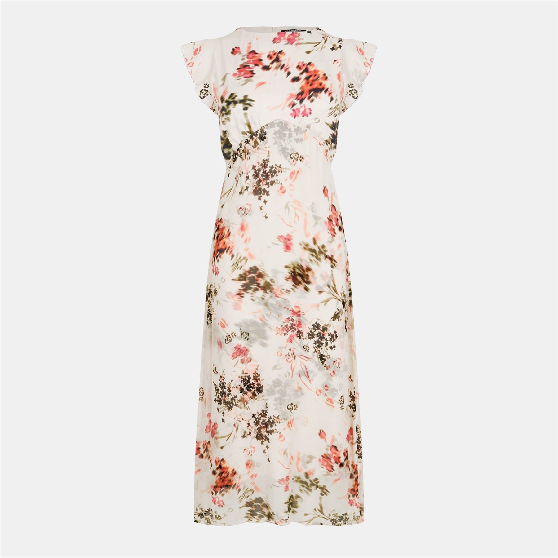 French Connection Crew Neck Midi A-Line Dress