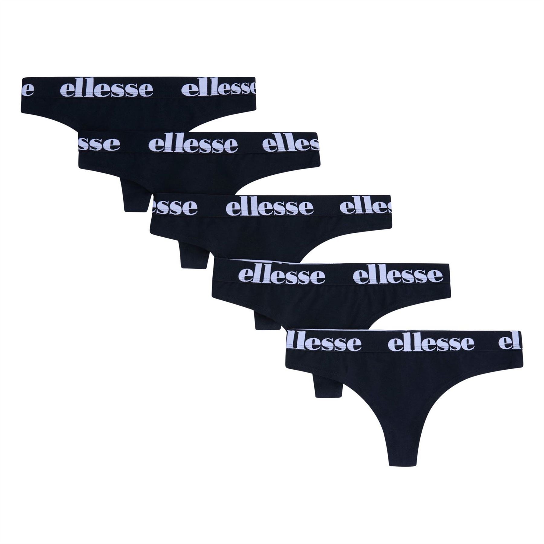 Ellesse 5 Pack All Over Logo Thong