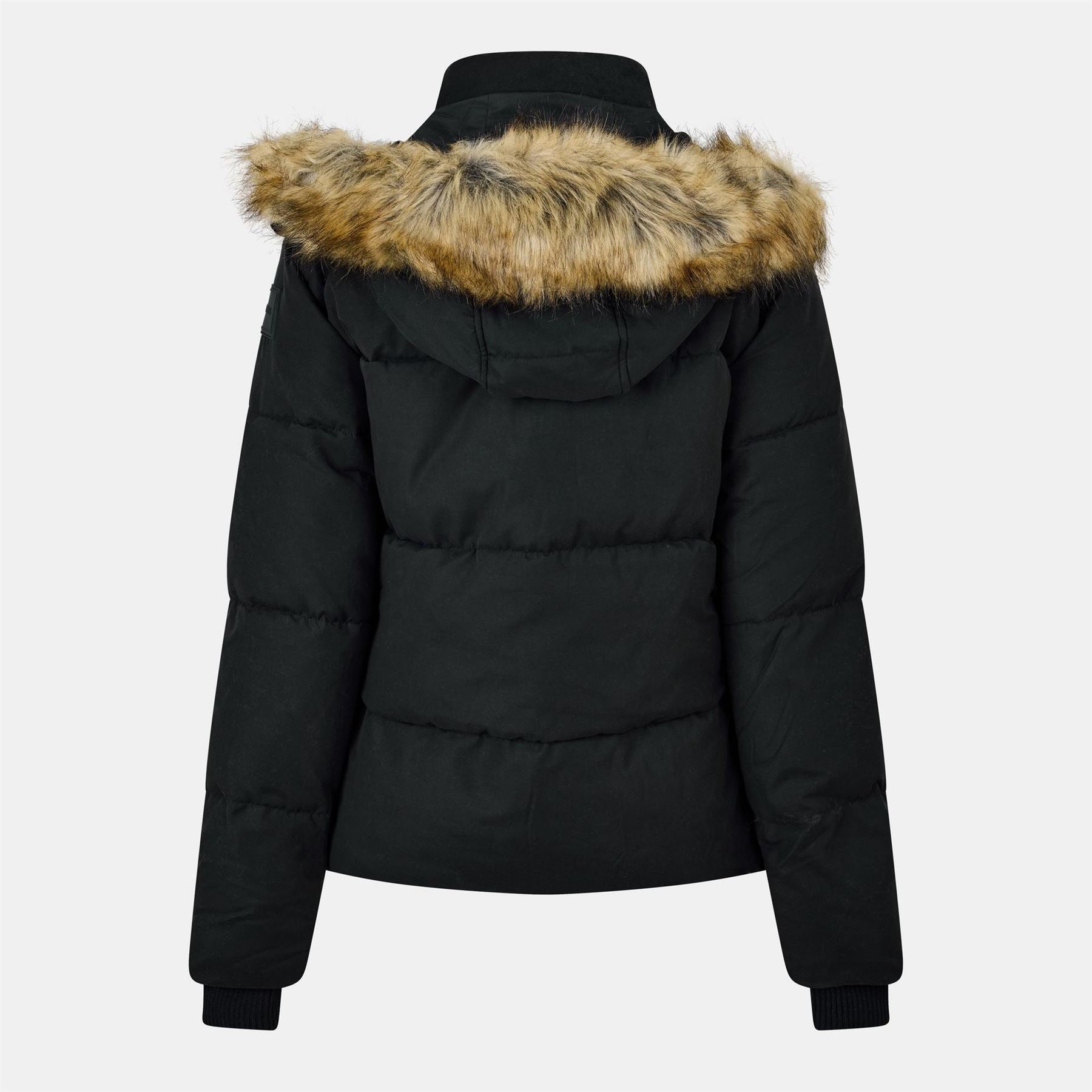 Jack Wills Riley Wind Resistant Detachable Hood Short Puffer Jacket