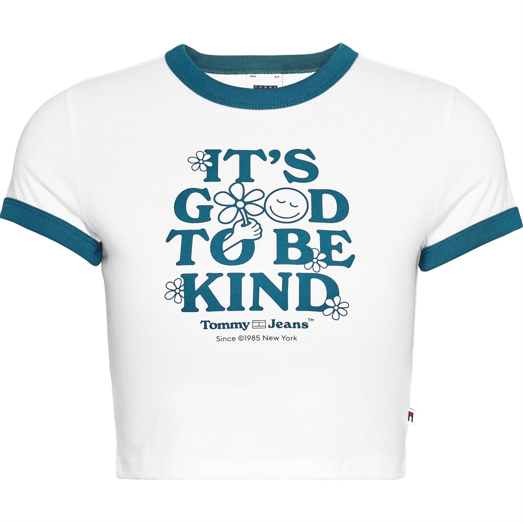 Tommy Jeans Cropped Lettering Ringer T-Shirt