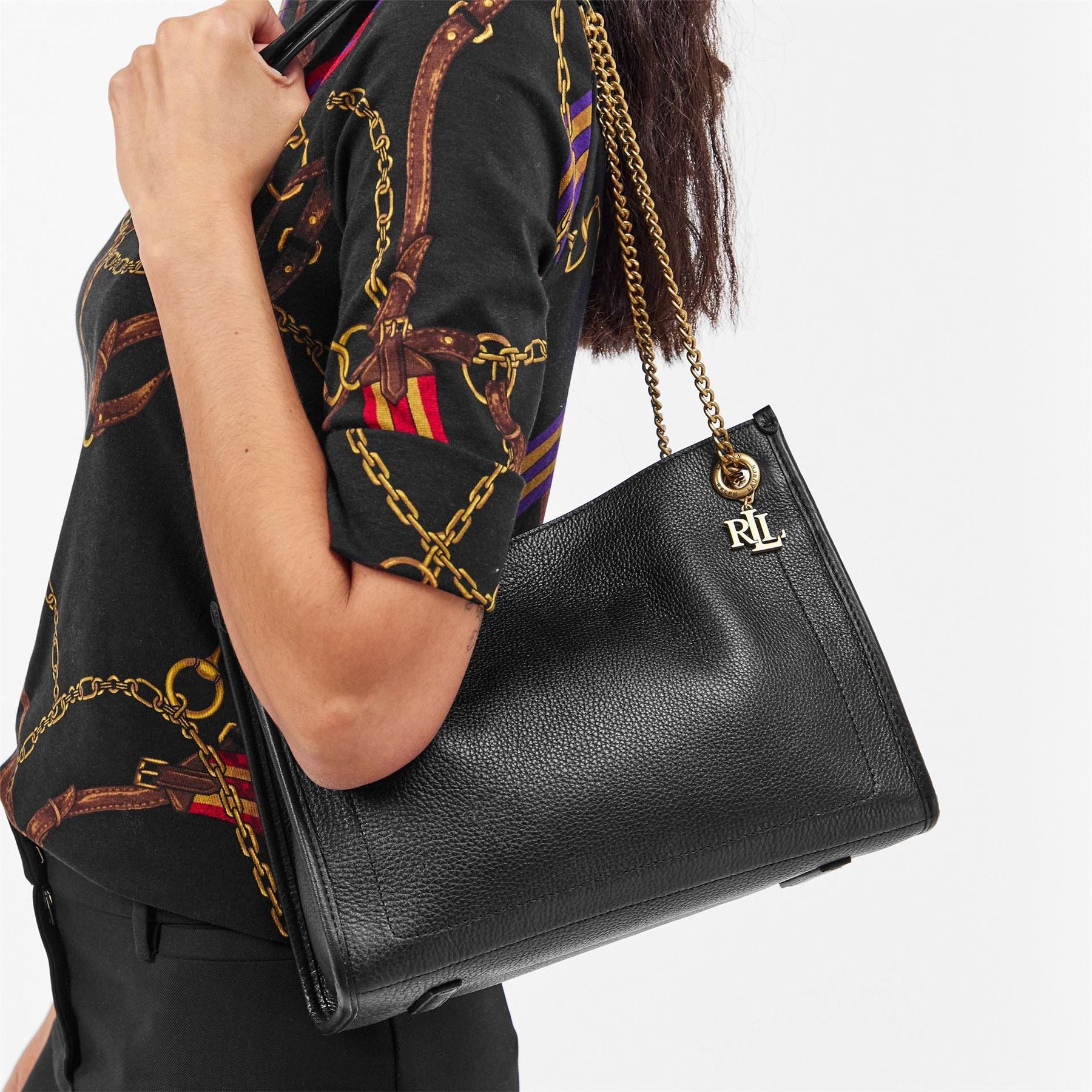 Lauren by Ralph Lauren Bradley Tote with Chain Charm and Key Ring