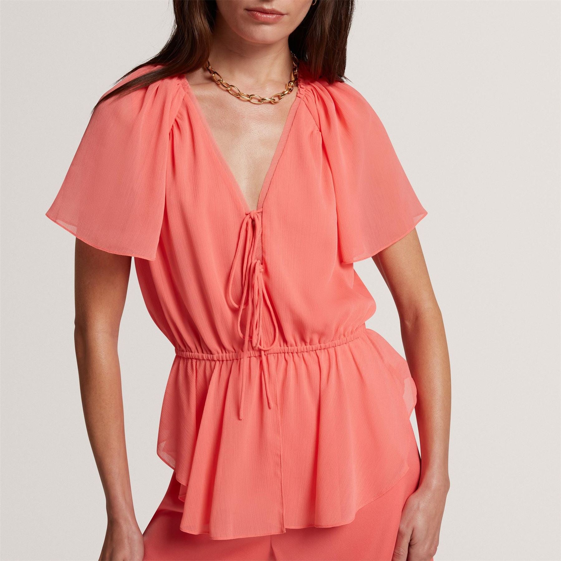 Ted Baker Baker Soft Woven Peplum Top