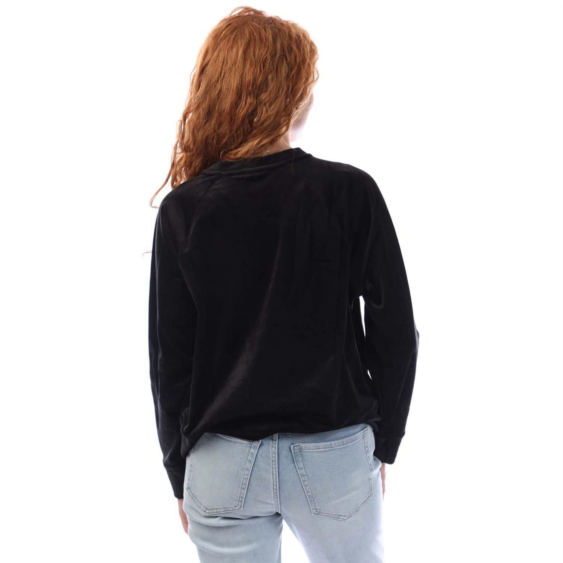DKNY Velour Logo Crew Neck Sweatshirt