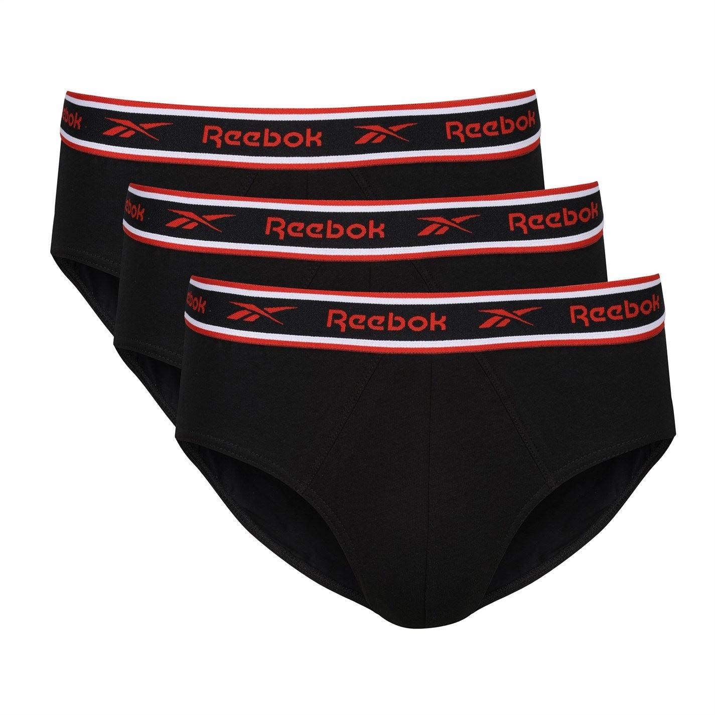 Reebok Mens 3 Pack Cotton Elastane Briefs