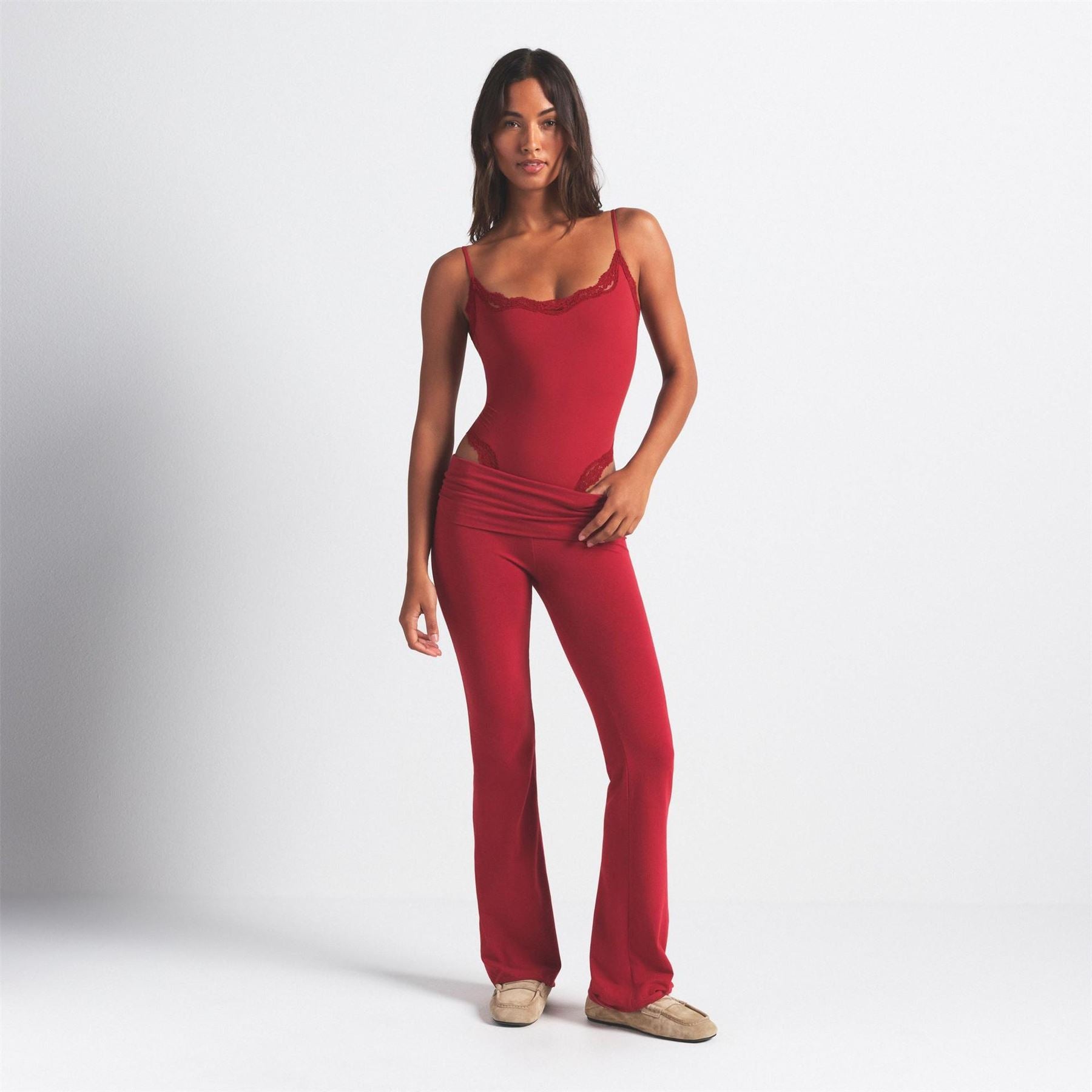 SKIMS Womens Fits Everybody Lace Cami Bodysuit
