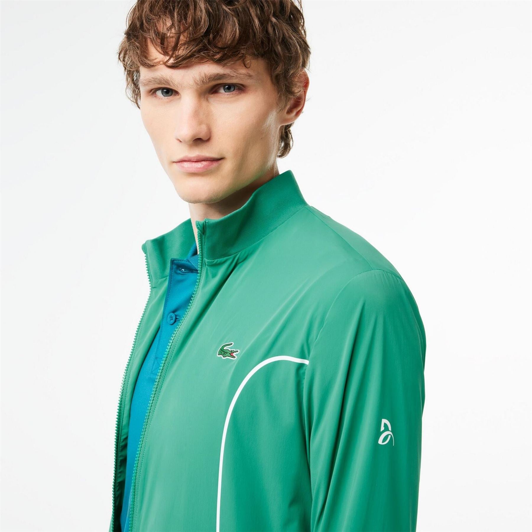 Lacoste Regular Fit Zip Neck Long Sleeve Athletic Top