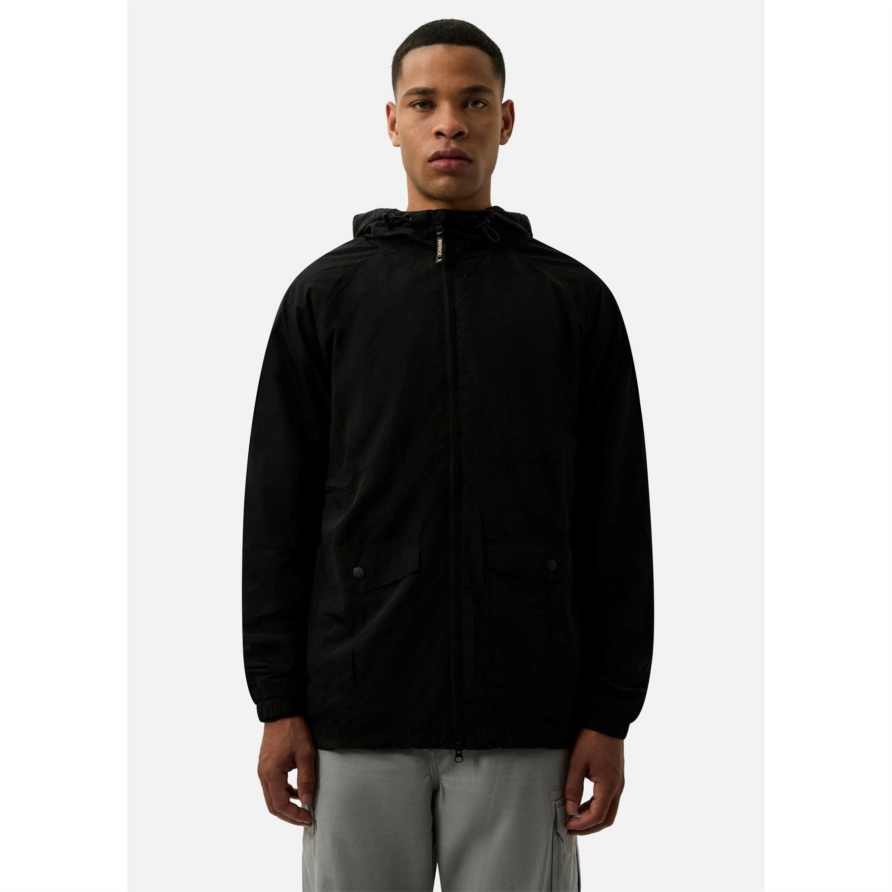 Patrick Chapman Hooded Solid Patterned Field Jacket