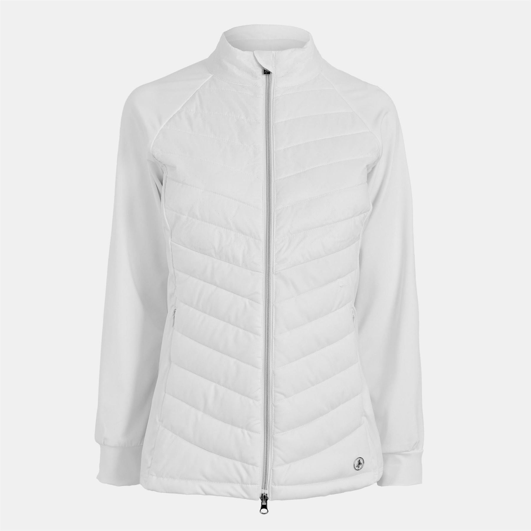 Calvin Klein Golf Solid Patterned Mock Neck Ribbed Cuff Running Jacket