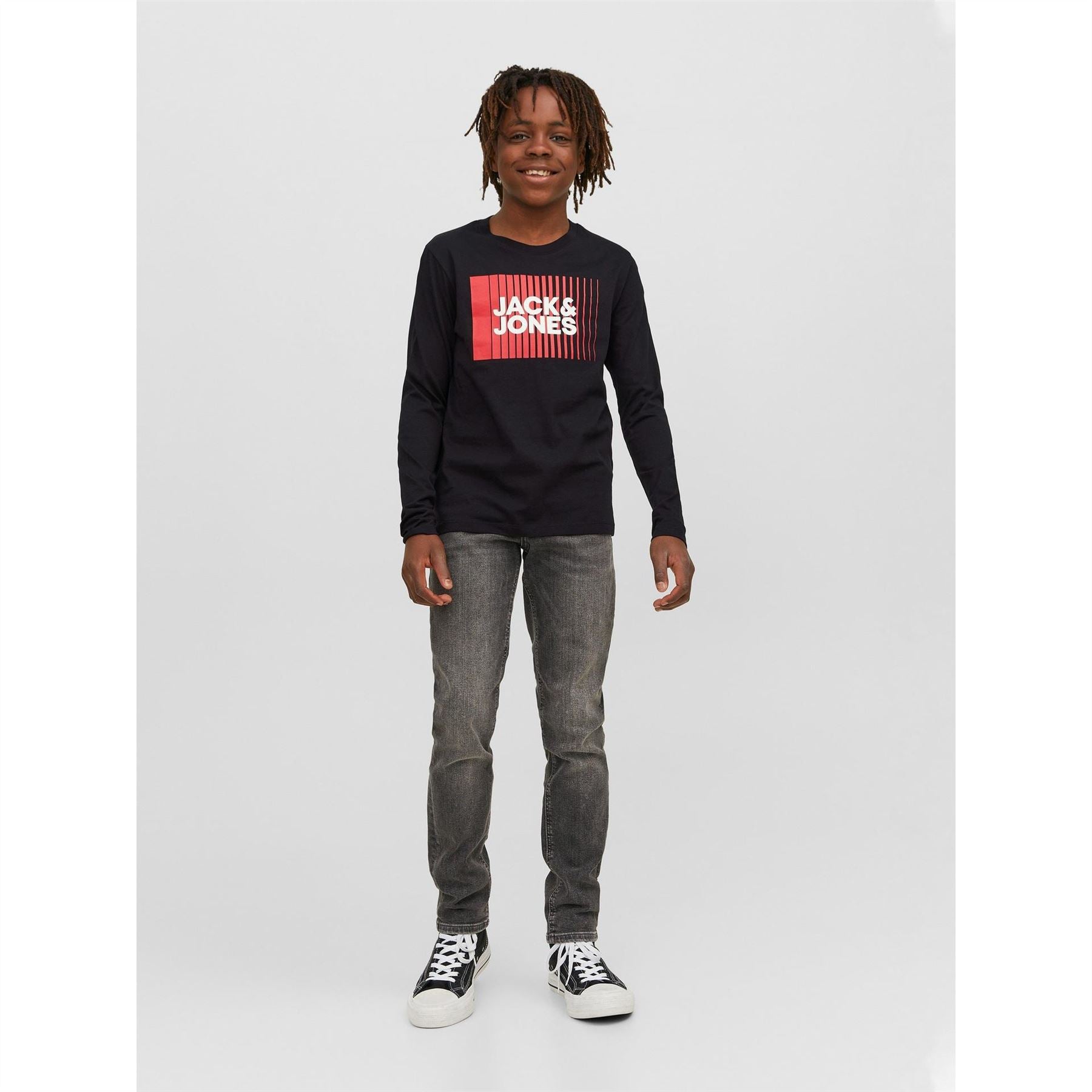 Jack and Jones Junior And Junior Logo Long Sleeve Regular Fit T-Shirt
