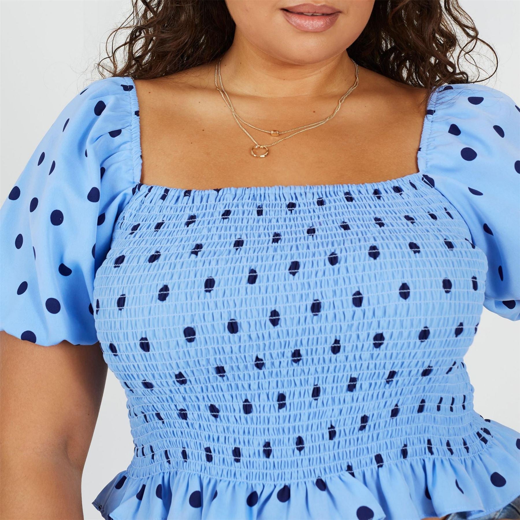 Brave Soul Square Neck Puff Sleeve Milkmaid Blouse