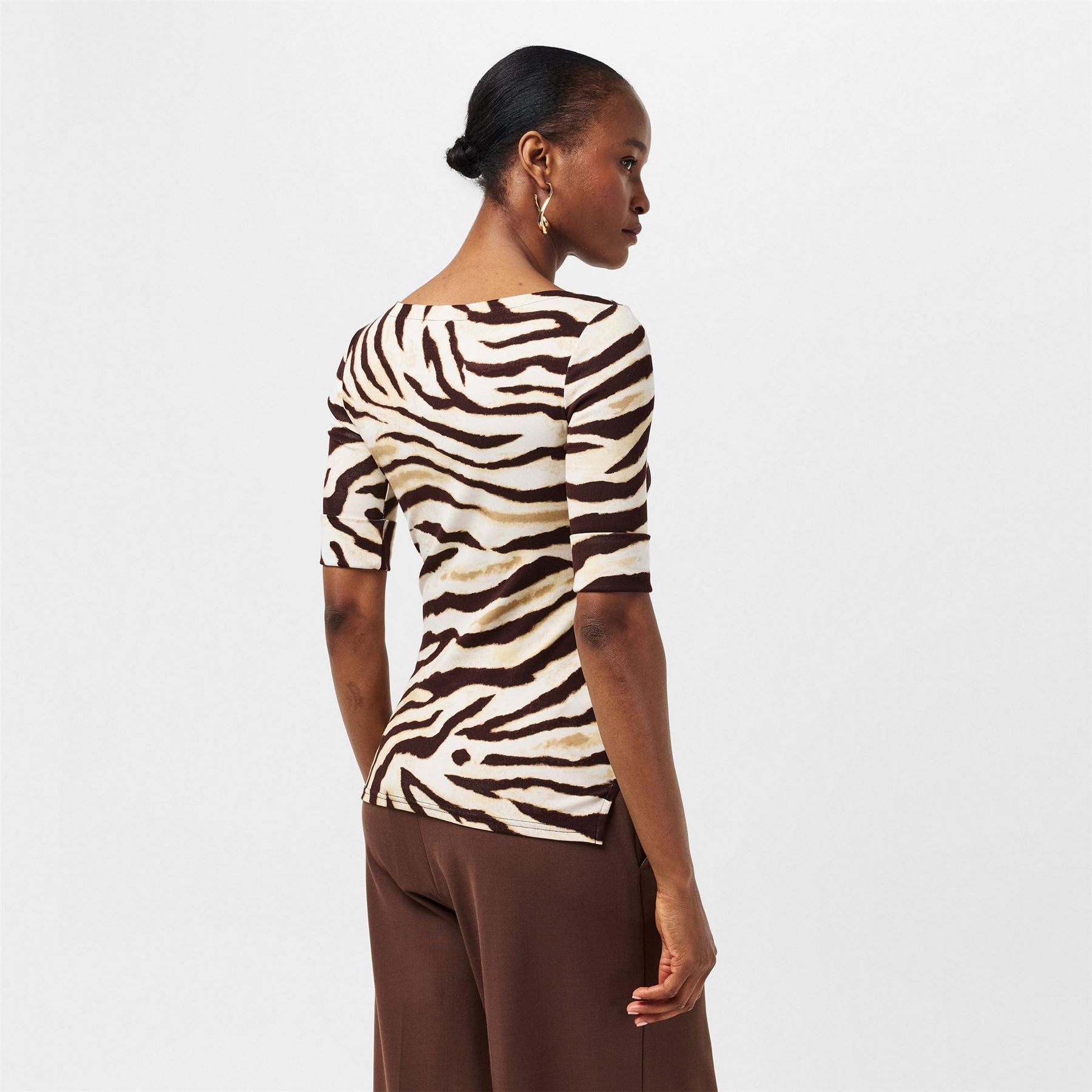 Lauren by Ralph Lauren Judy Three Quarter Sleeve Boat Neck T-Shirt