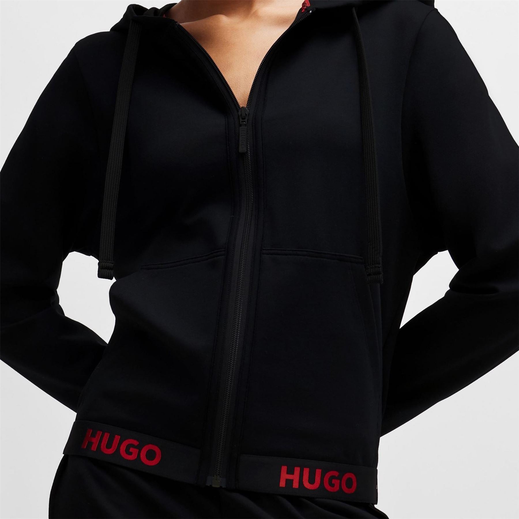 Hugo Hooded Lettering Sweatshirt Jacket