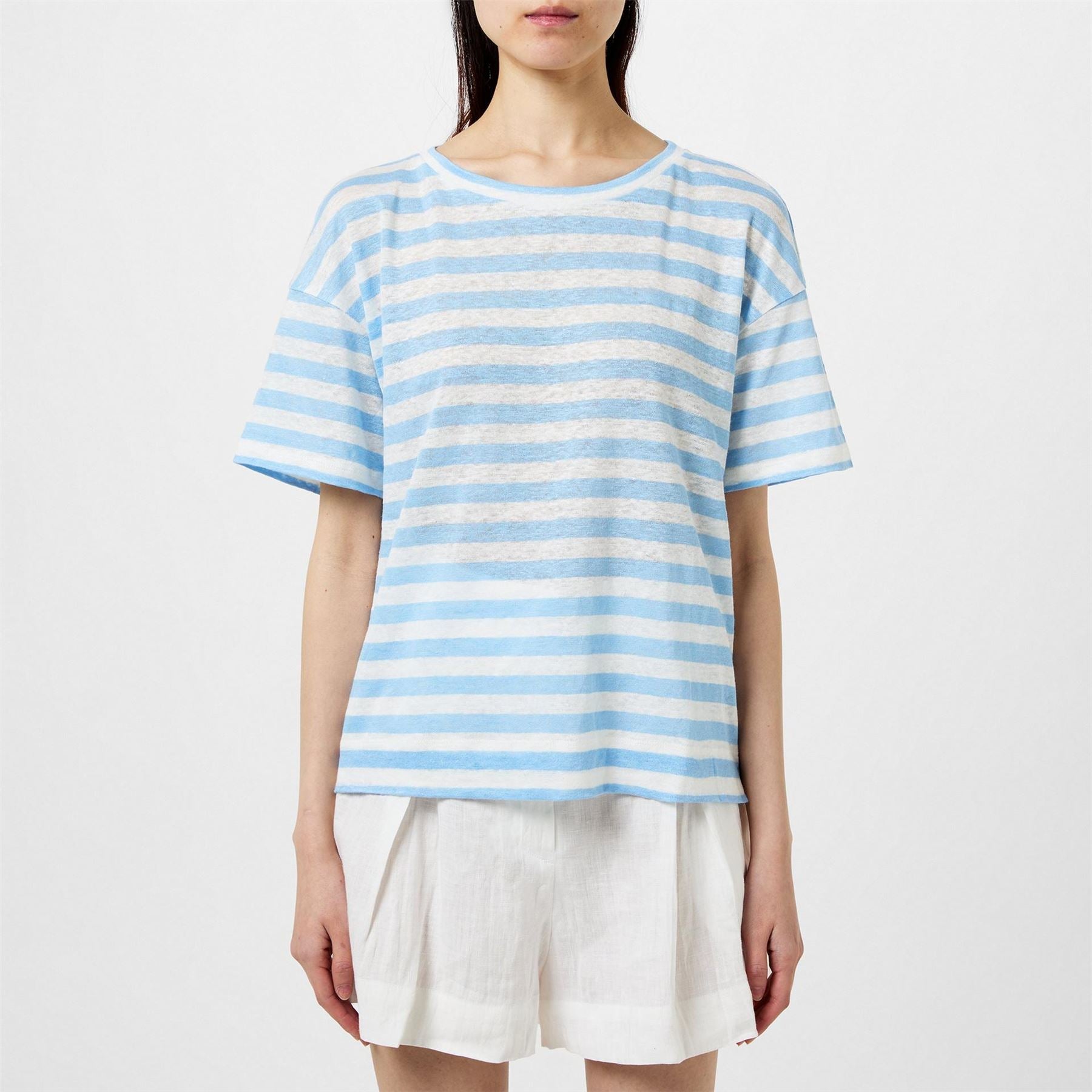 Weekend Max Mara Falla Stripe Linen Regular Fit T-Shirt